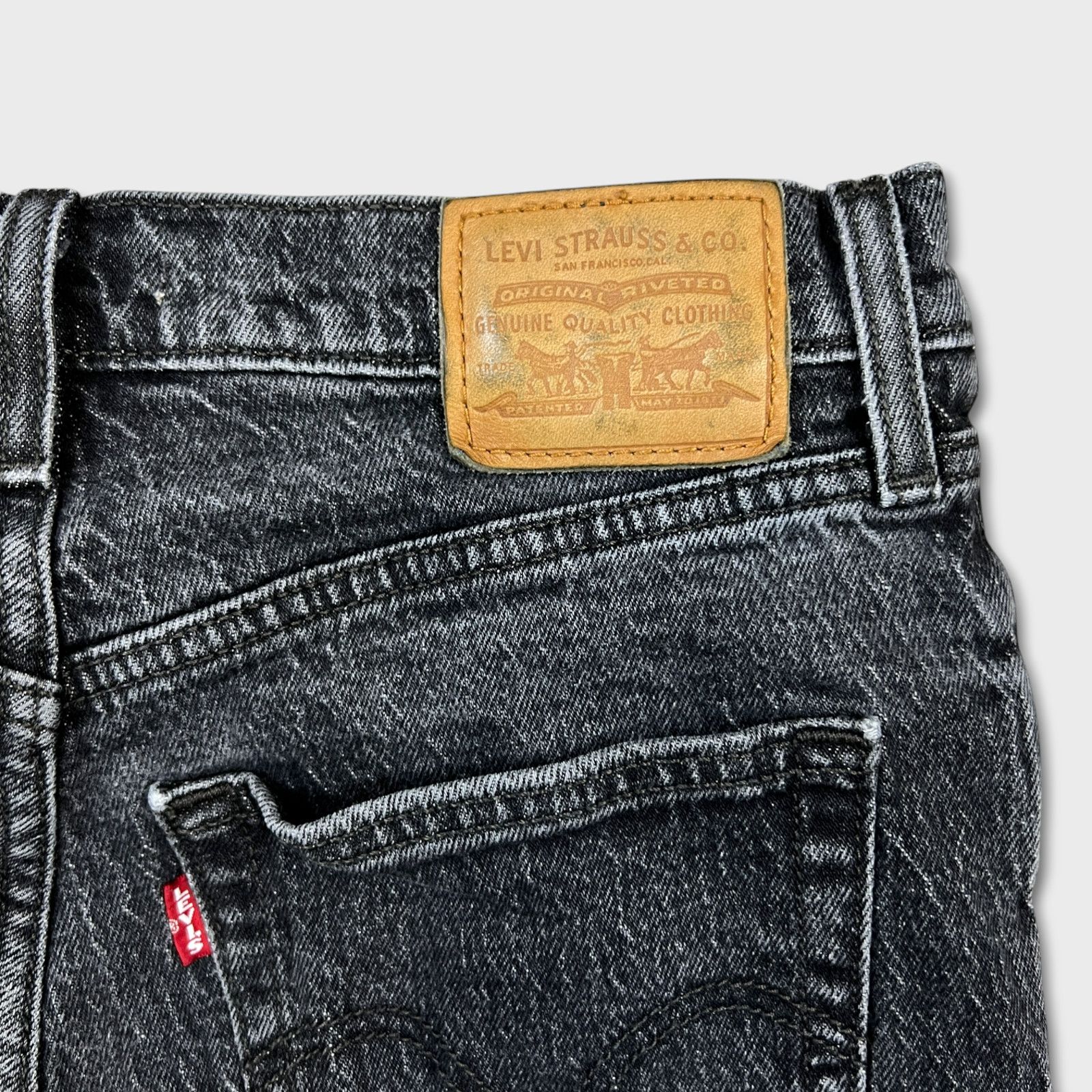 Levi's × Vintage Levi's Ribcage Straight Ankle Jean Black High Rise Denim Size 28" / US 6 / IT 42 - 7 Thumbnail