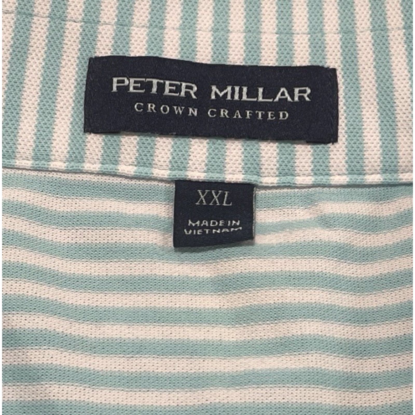 Peter Millar Peter Millar Polo Shirt Mens 2XL Striped Stretch Pocket Logo Casual Golf Shirt Size US XXL / EU 58 / 5 - 4 Thumbnail