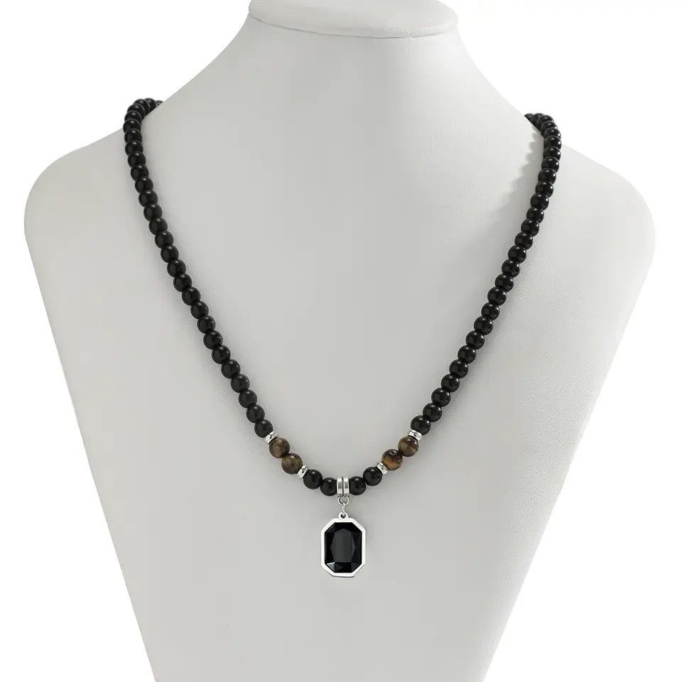 Jewelry × Vintage Hip Hop Stainless Steel Geometric Pendant Necklace Size ONE SIZE - 4 Thumbnail