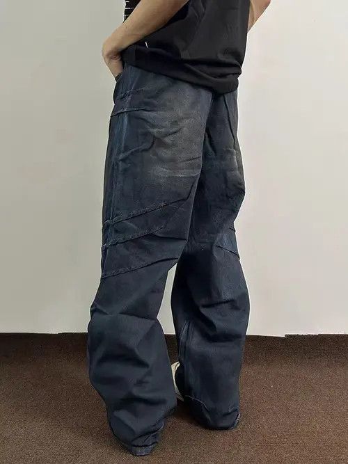 Jean Street Hip Hop Scratch Vintage Y2K Micro Flare Jeans Size US 34 / EU 50 - 1 Thumbnail