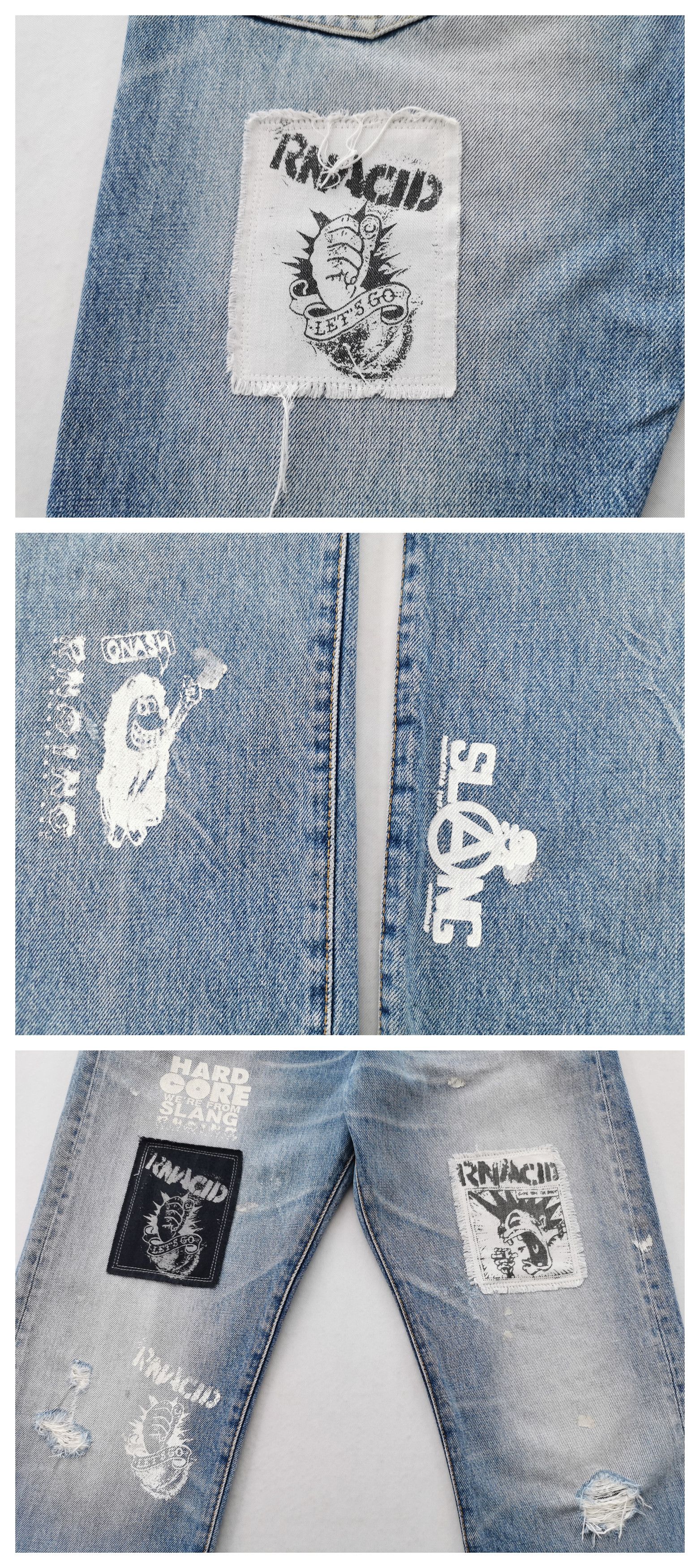 Band Tees × Vintage Distressed Vintage 90's RNA X Rancid Slang From Chaos Denim Size US 32 / EU 48 - 9 Thumbnail