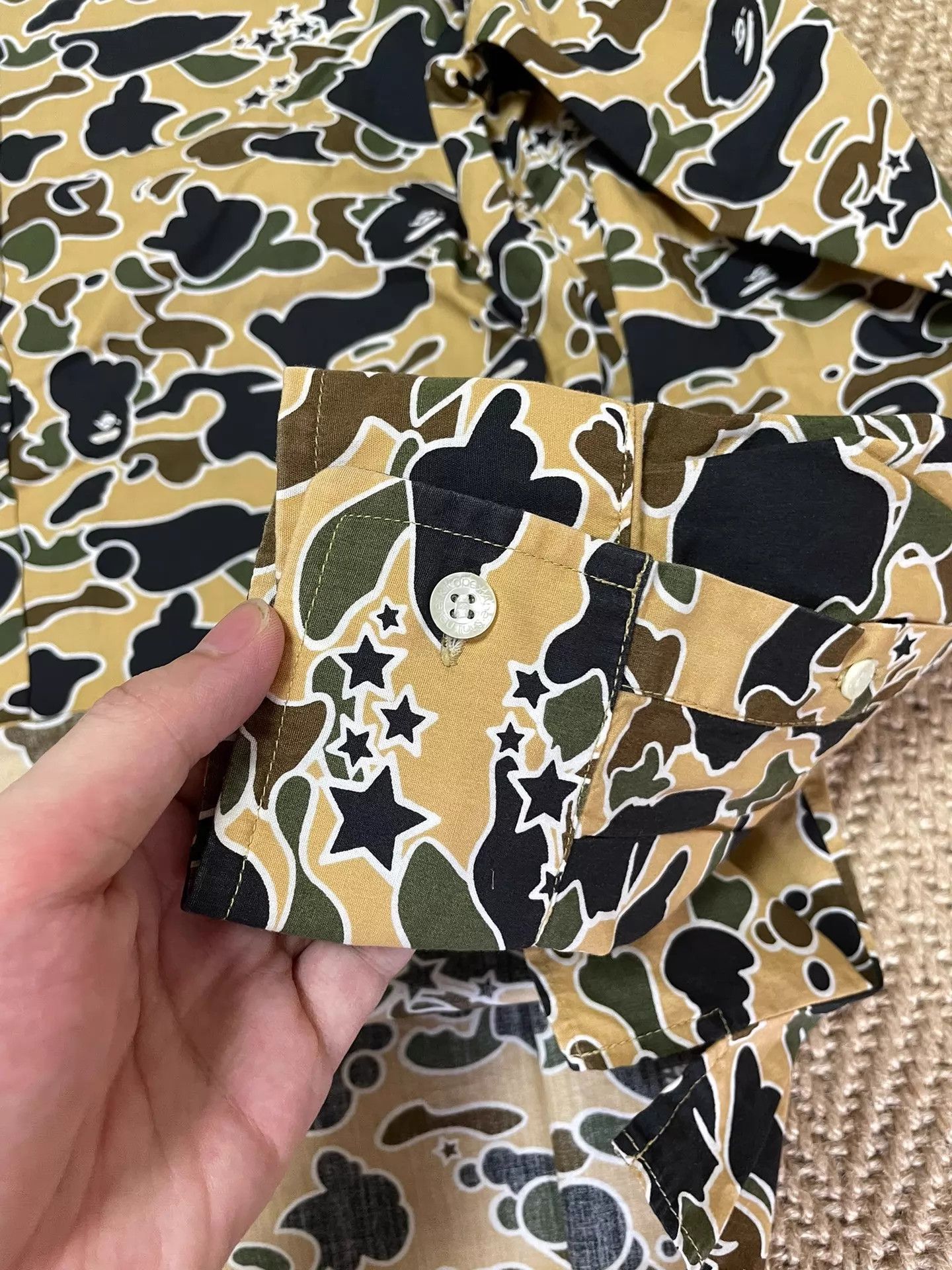 Bape BAPE STA Yellow Camo Star Long Sleeve Shirt S Mint Size US S / EU 44-46 / 1 - 6 Thumbnail