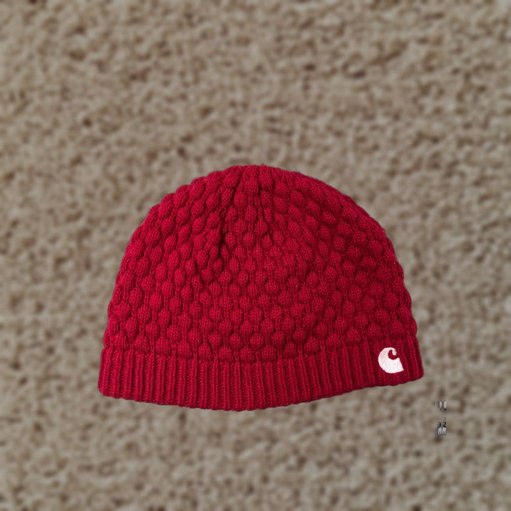Carhartt Carhartt Beanie Toque Womens One Size Pink Embroidered Popcorn Knit 100% Acrylic Size ONE SIZE - 1 Thumbnail