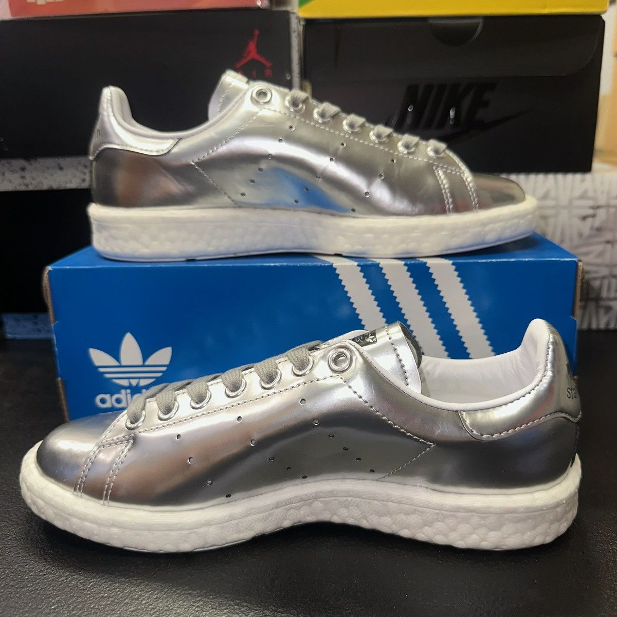 Adidas Size 6.5W - adidas Stan Smith Boost Metallic Silver - BB0108 Size US 6.5 / IT 36.5 - 2 Thumbnail