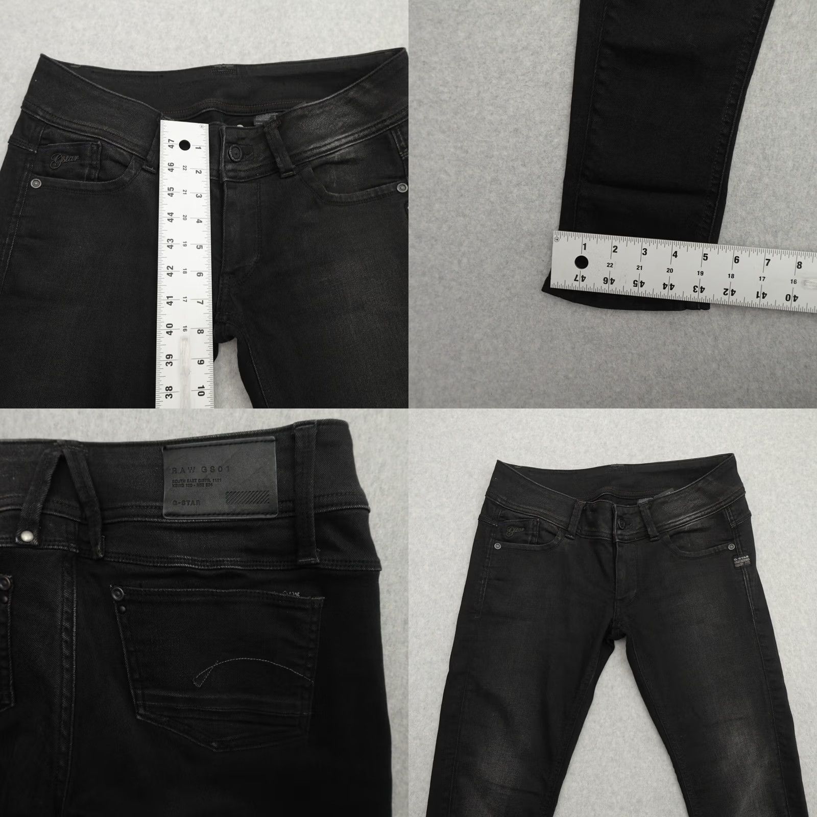 G-Star G-Star Jeans Womens 30 (30X29) Lynn Super Skinny Black Stretch Denim Jeans Size 30" / US 8 / IT 44 - 8 Thumbnail