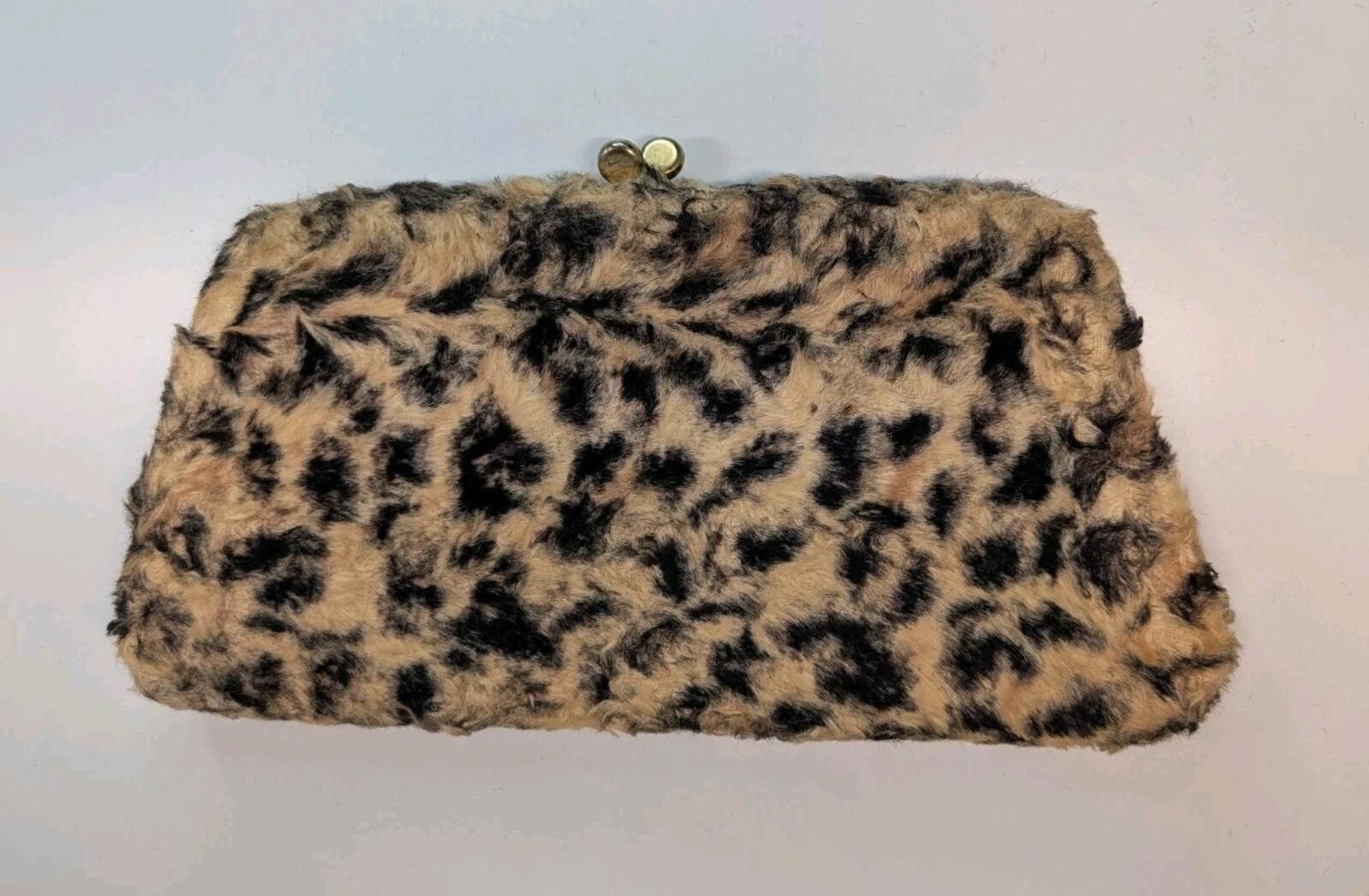 Grayers Vintage Garay Faux Fur Leopard Print Clutch Purse 60/70s USA Size ONE SIZE - 4 Thumbnail