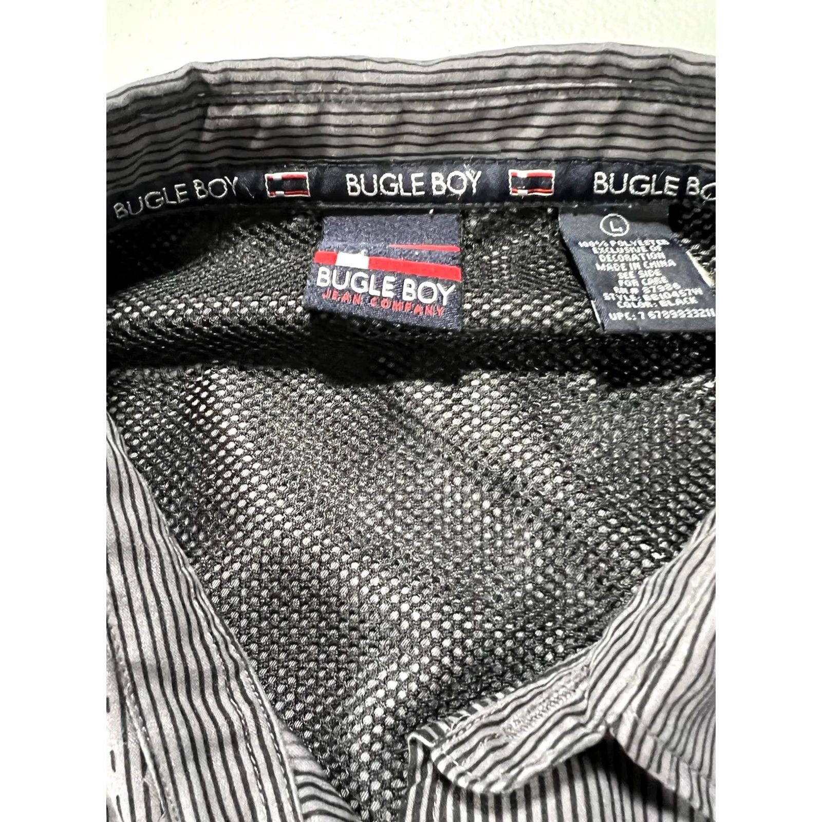 Bugle Boy VINTAGE Bugle Boy Shirt Mens L Black Gray Pattern Button-Up 90s Grunge Y2K Size US L / EU 52-54 / 3 - 2 Thumbnail