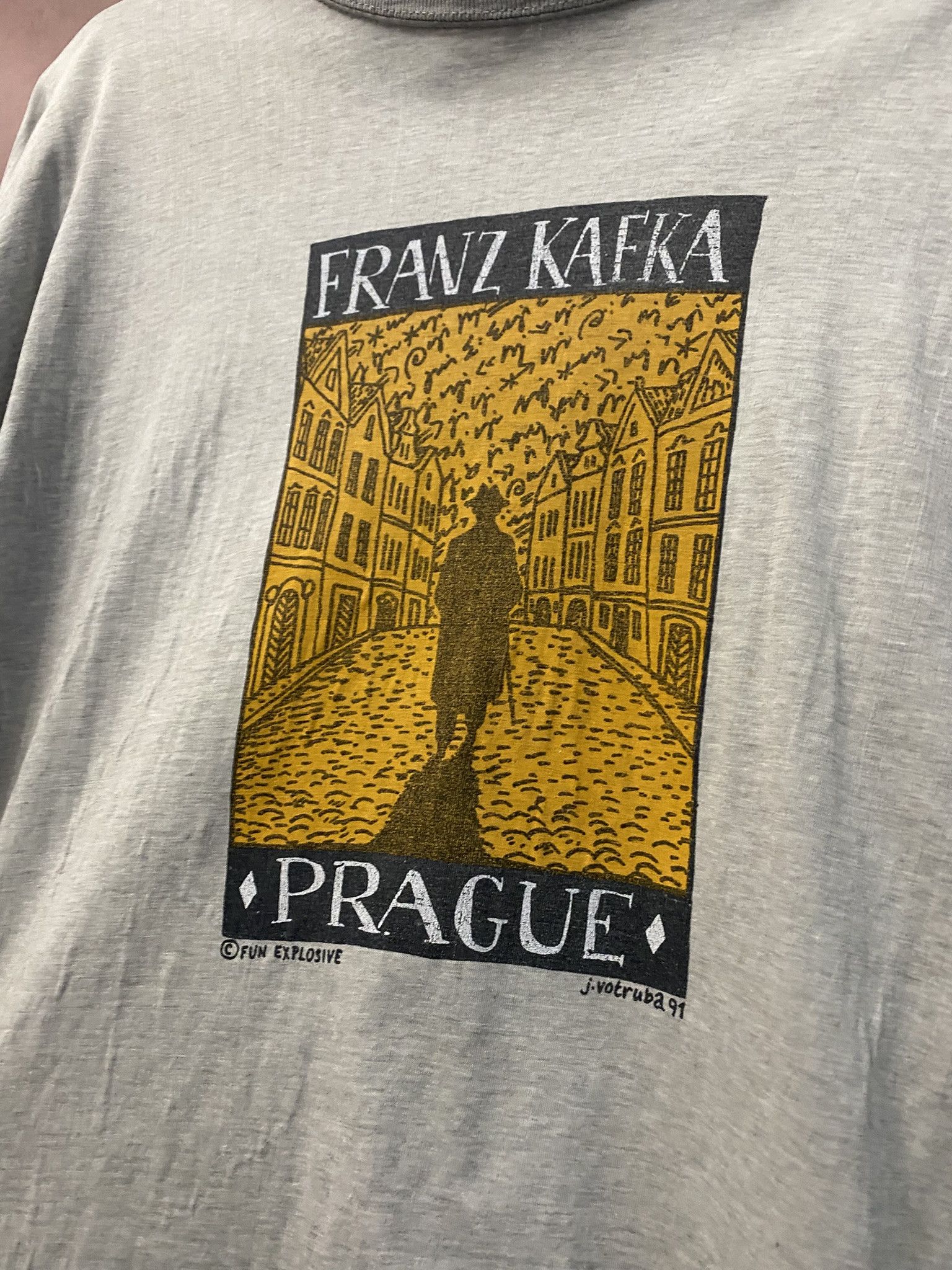 Handmade × Vintage Vtg 90s Franz Kafka Art Praha Handmade Art Tee T Shirt Size US XL / EU 56 / 4 - 2 Thumbnail