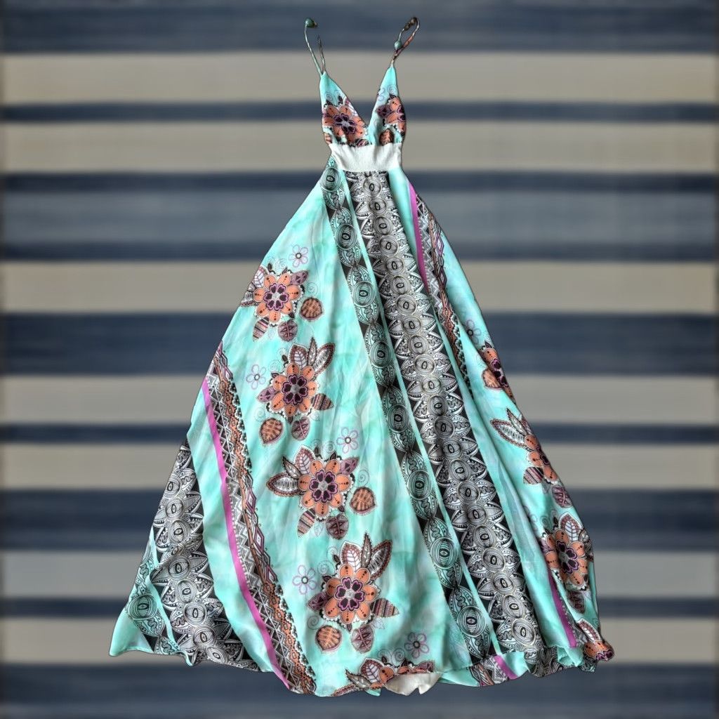 Free People VINTAGE Free People Tricia Fix Boho Halter Maxi Dress Women's Medium Floral Size M / US 6-8 / IT 42-44 - 1 Thumbnail