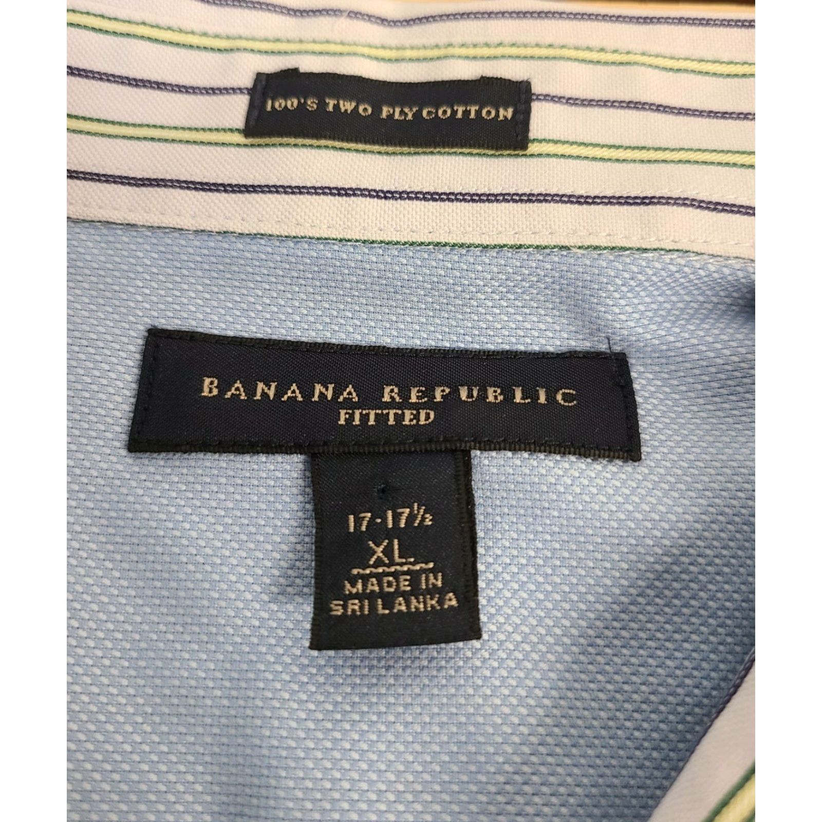 Banana Republic Banana Republic Shirt Striped 2-Ply 100% Cotton Men XL X-Large Button-Front Long Sleeve Multicolor Button-Up Shirt Size US XL / EU 56 / 4 - 4 Thumbnail