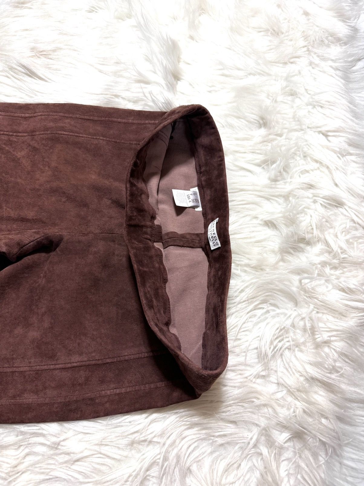 Brunello Cucinelli Brunello Cucinelli Framed Suede Leather Pants Brown Size 27" / US 4 / IT 40 - 14 Thumbnail