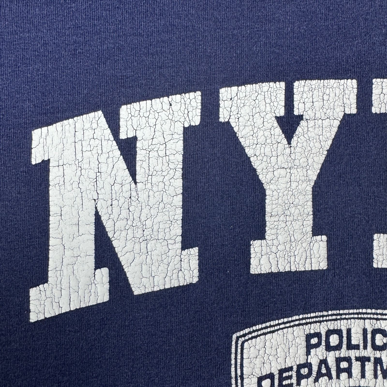 Other NYPD T-Shirt Y2K Men’s L Navy Cracked Print Police Dept Tee Size US L / EU 52-54 / 3 - 3 Thumbnail