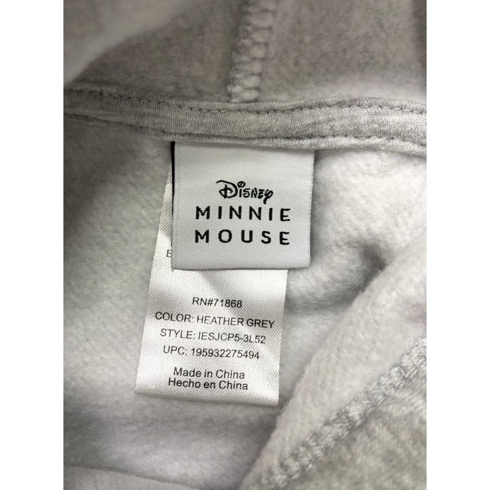 Disney Disney Minnie Mouse Pullover Hoodie Women Small Gray Embroidered Face Size S / US 4 / IT 40 - 4 Thumbnail