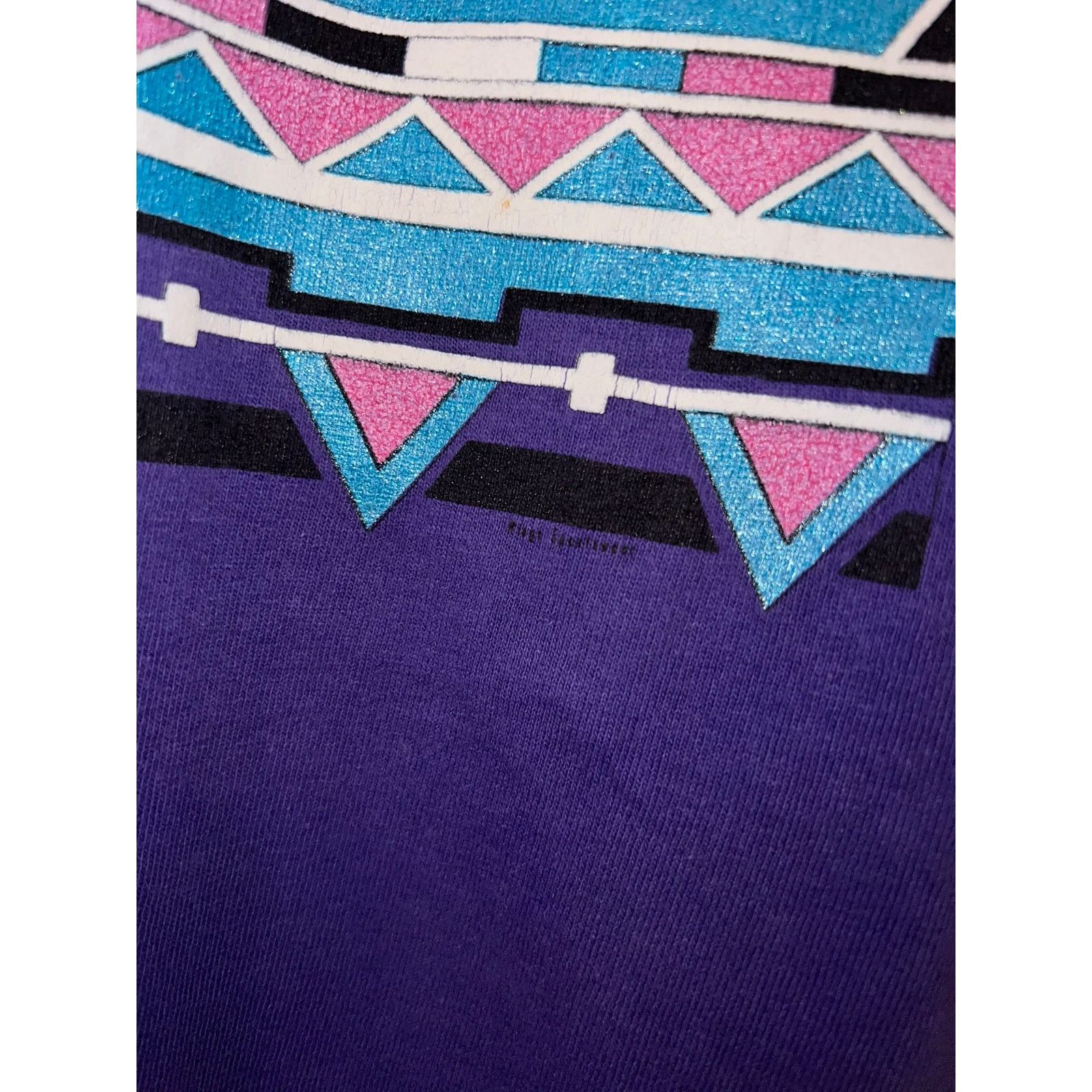 Hanes 90s Vintage Purple Native American Aztec Purple Shirt VTG L Size US L / EU 52-54 / 3 - 5 Thumbnail