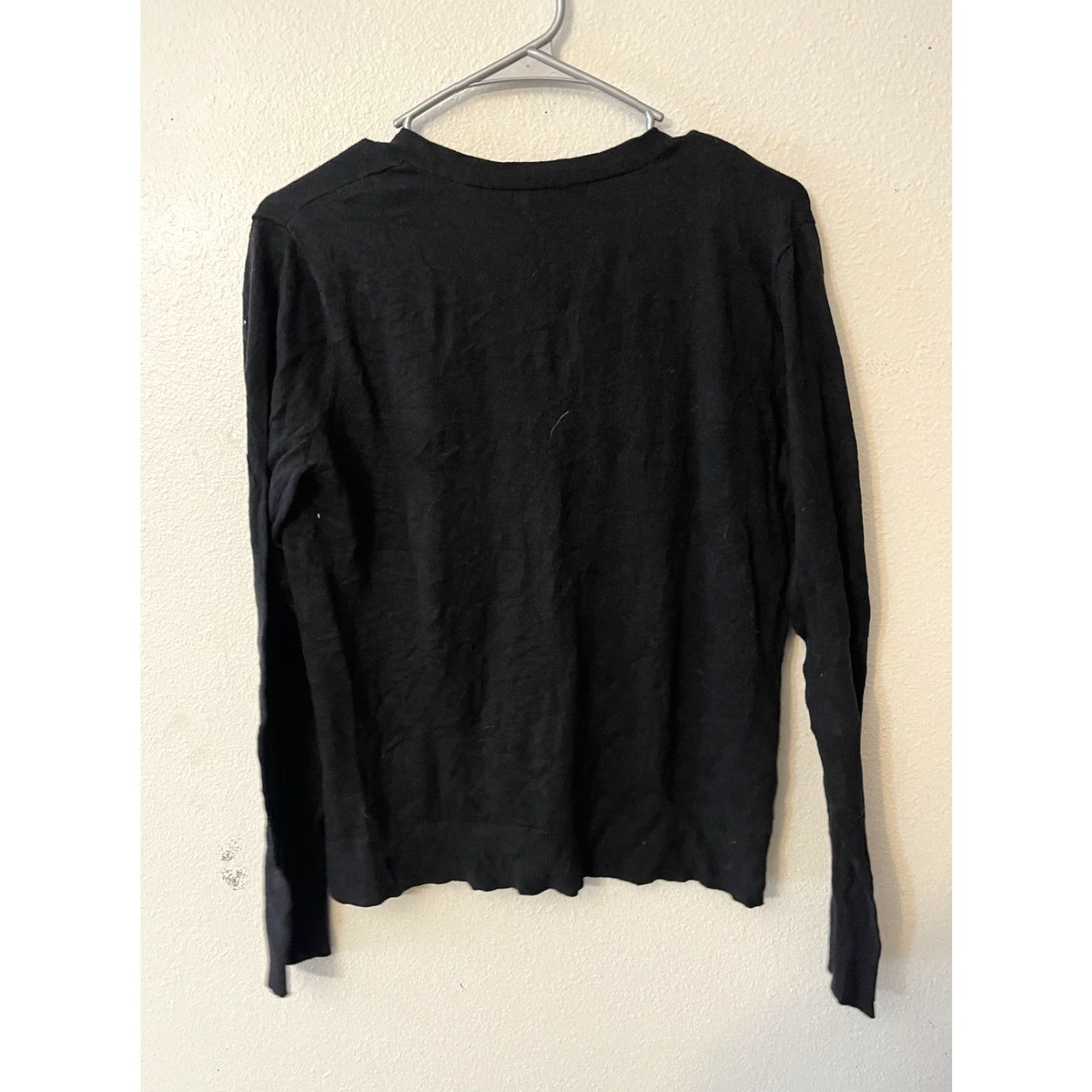 Avenue 7th Avenue Design Studio New York & Co Womens Large Black Button Up Cardigan Size L / US 10 / IT 46 - 2 Thumbnail