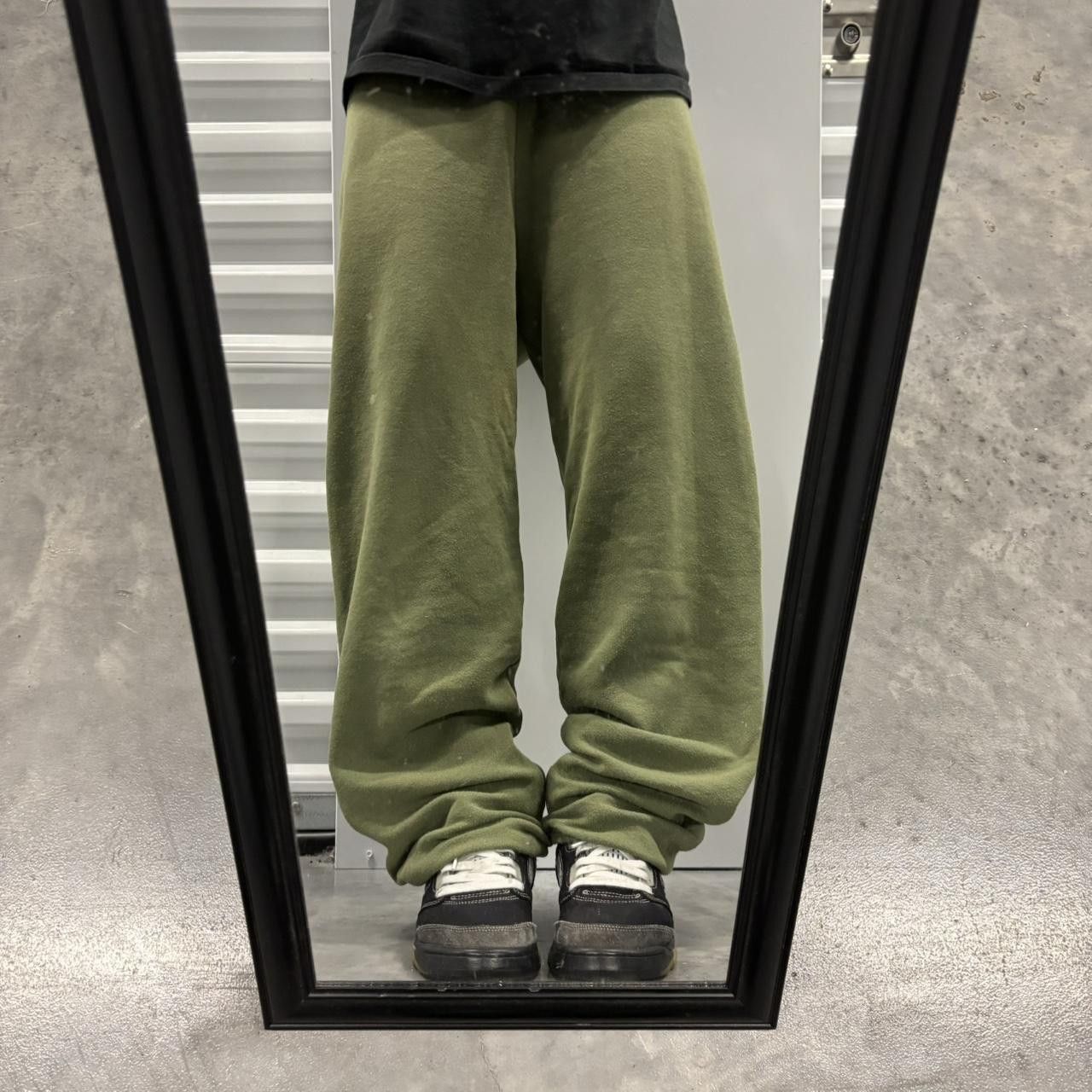 Japanese Brand × Vintage Crazy Vintage 90s Khaki Green Skater Essential Sweatpants! Size US 30 / EU 46 - 1 Thumbnail