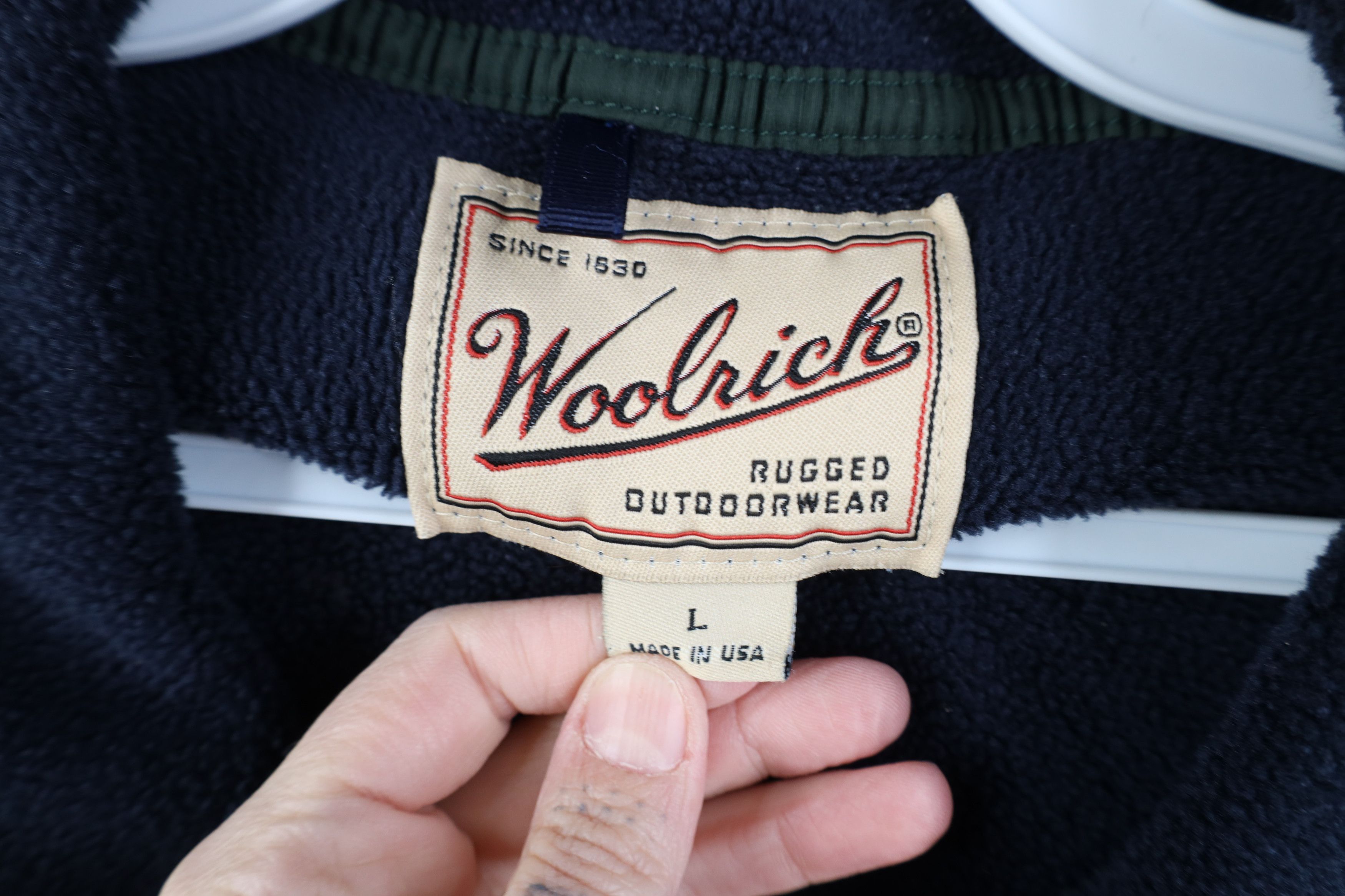 Woolrich Woolen Mills Vintage 90s Woolrich Button Fleece Pullover Sweater Blue USA Size US L / EU 52-54 / 3 - 6 Thumbnail