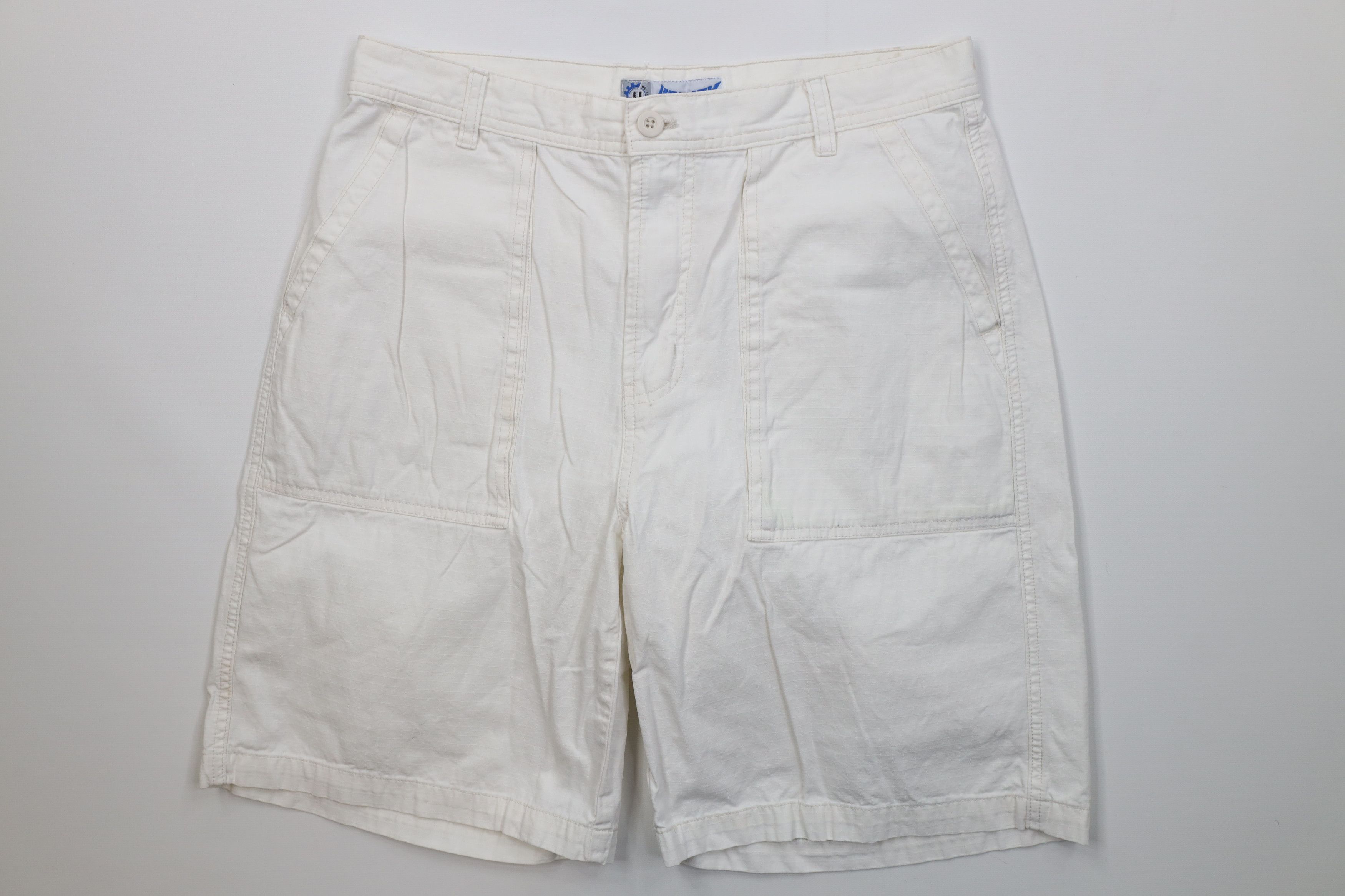 Vintage Vintage 90s Y2K Streetwear Utility Shorts White Cotton Size US 34 / EU 50 - 1 Thumbnail