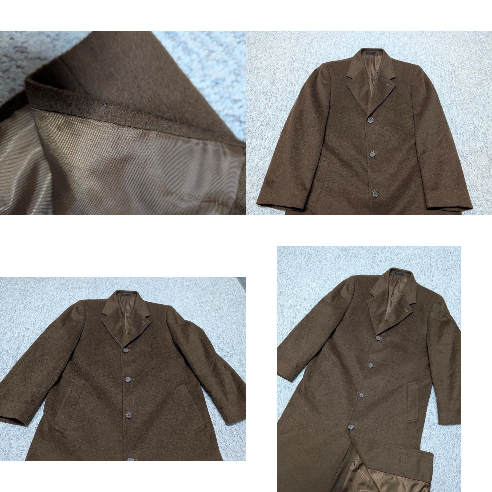 Sean John VINTAGE Sean John Overcoat Coat Mens 42R Brown Flannel Wool Long 1990s 90s Size US XS / EU 42 / 0 - 8 Thumbnail