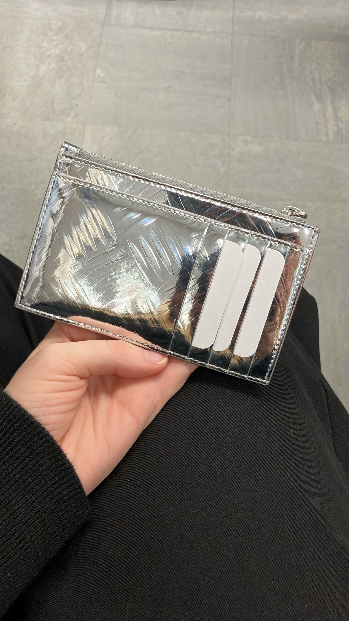 Balenciaga o1bcso1str1124 Size: OS / Cash Long Coin Card Holder Silver Size ONE SIZE - 5 Thumbnail