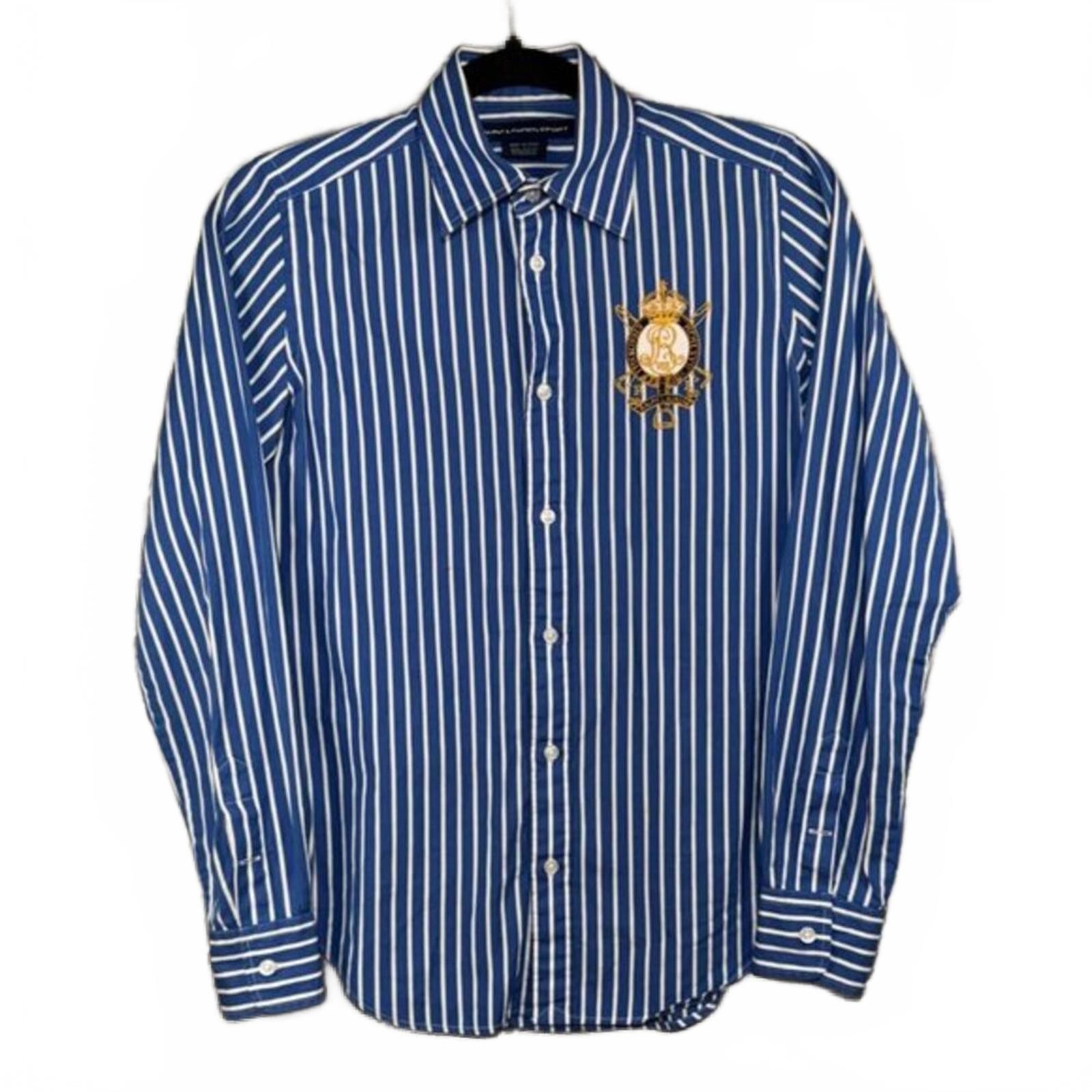 Polo Ralph Lauren Ralph Lauren Blue and White Striped Button Down Shirt Size M / US 6-8 / IT 42-44 - 1 Thumbnail