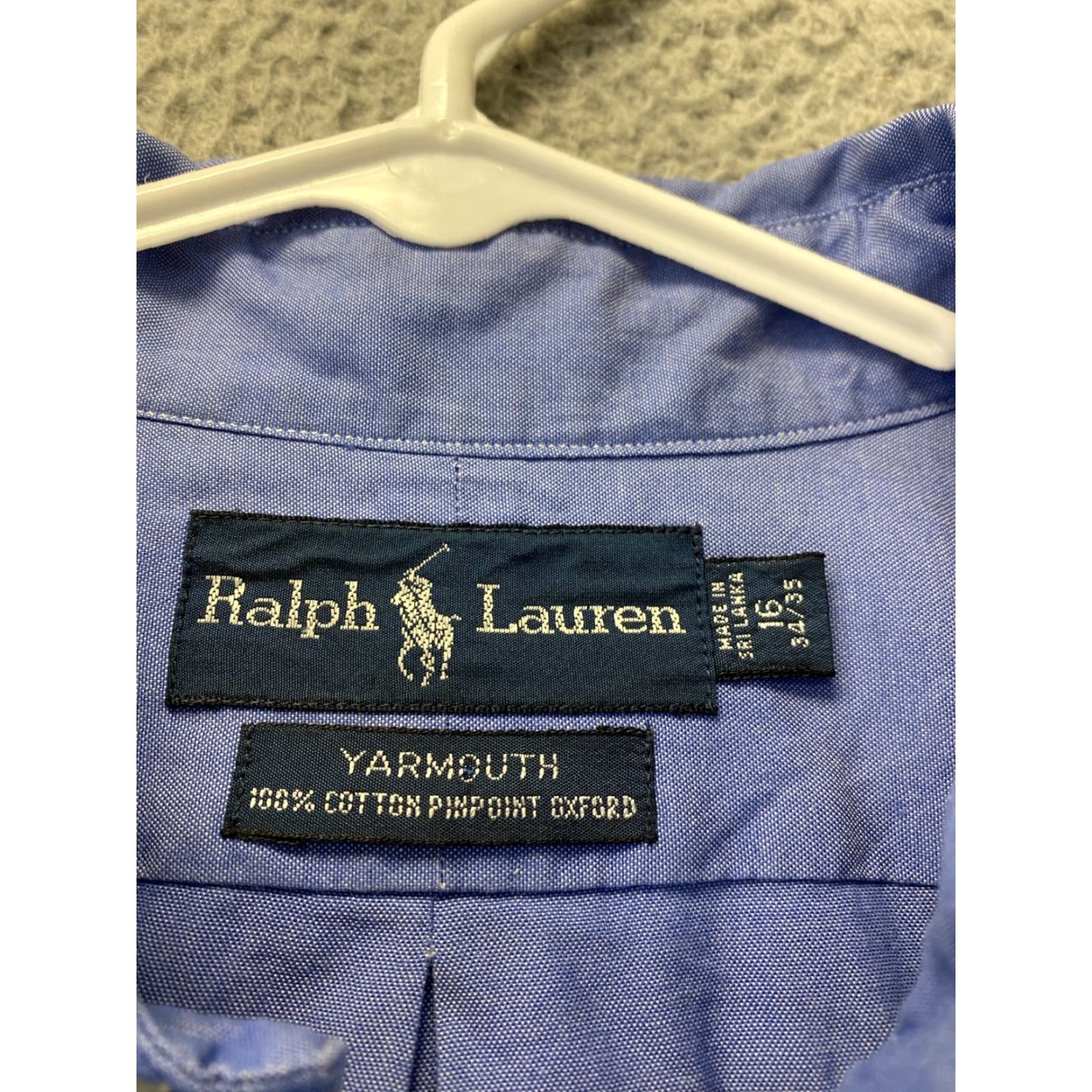 Ralph Lauren Ralph Lauren Button-Down Shirt Blue 16 Regular Adult Long Sleeve Men’s Shirt - 16, Blue, Solid, Casual/Business, Mens Size US L / EU 52-54 / 3 - 4 Thumbnail