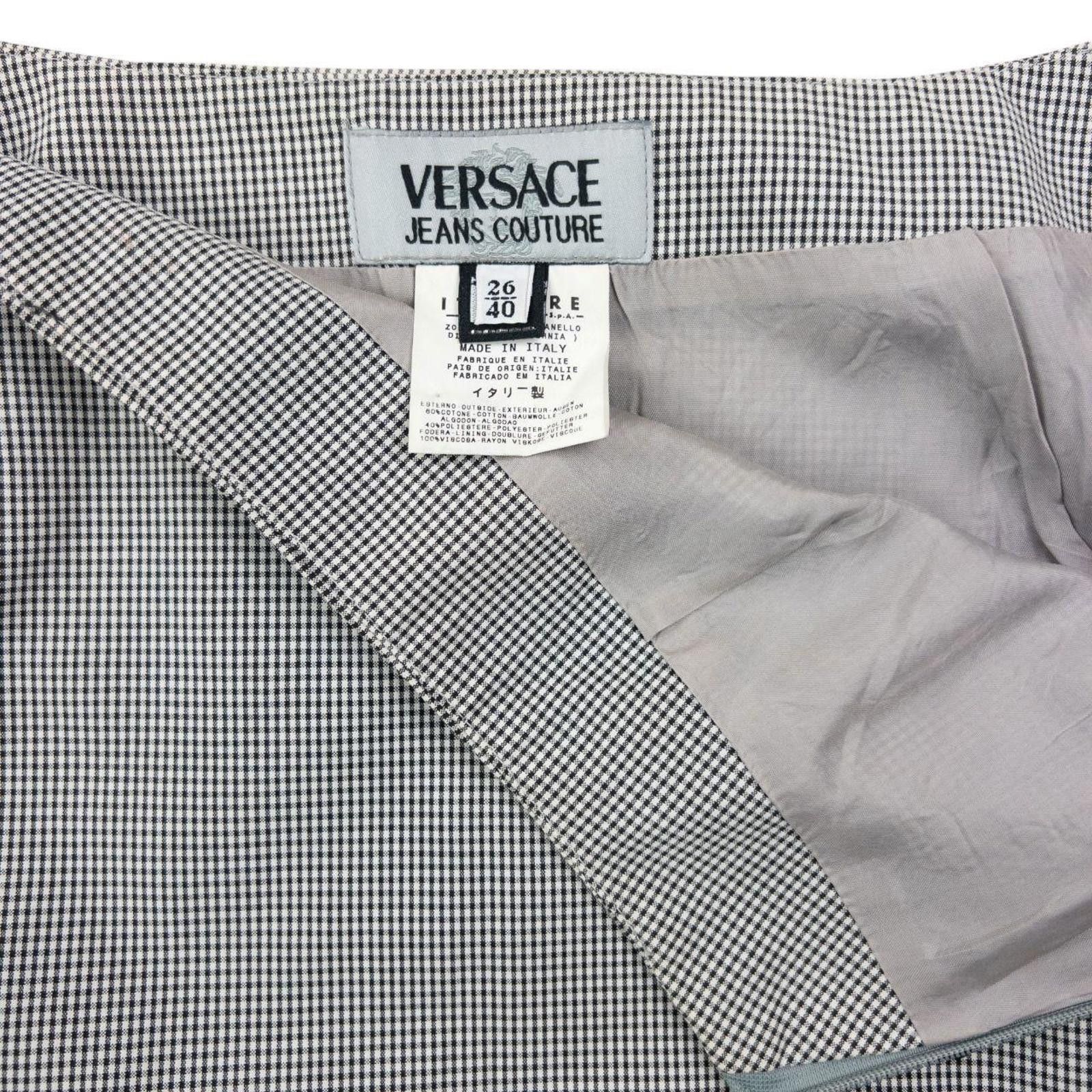 Versace Vintage 2000s Versace Jeans Couture Checkered Skirt Size W24 Size 26" / US 2 / IT 38 - 3 Thumbnail