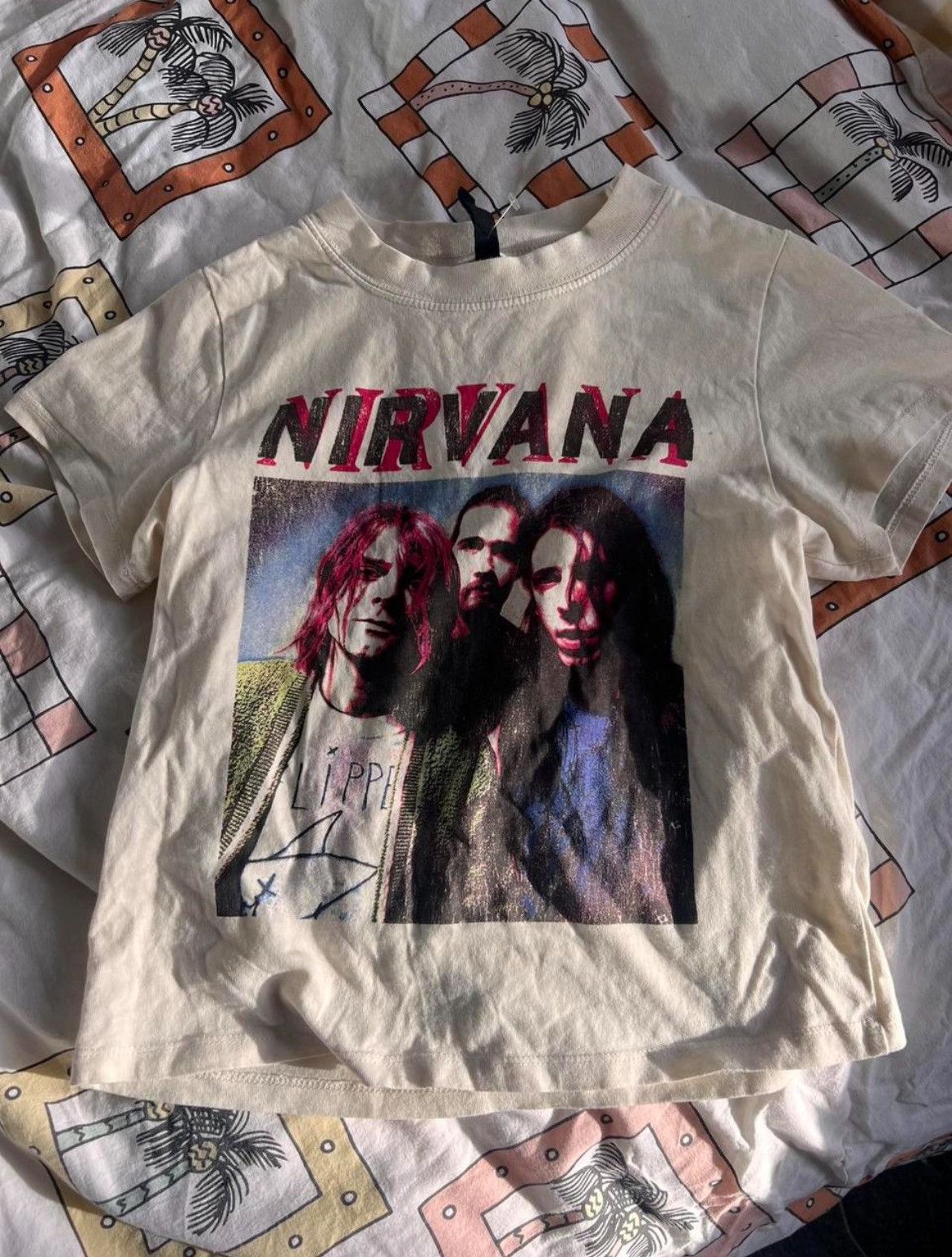 H&M Cream Nirvana baby tee Size S / US 4 / IT 40 - 2 Thumbnail