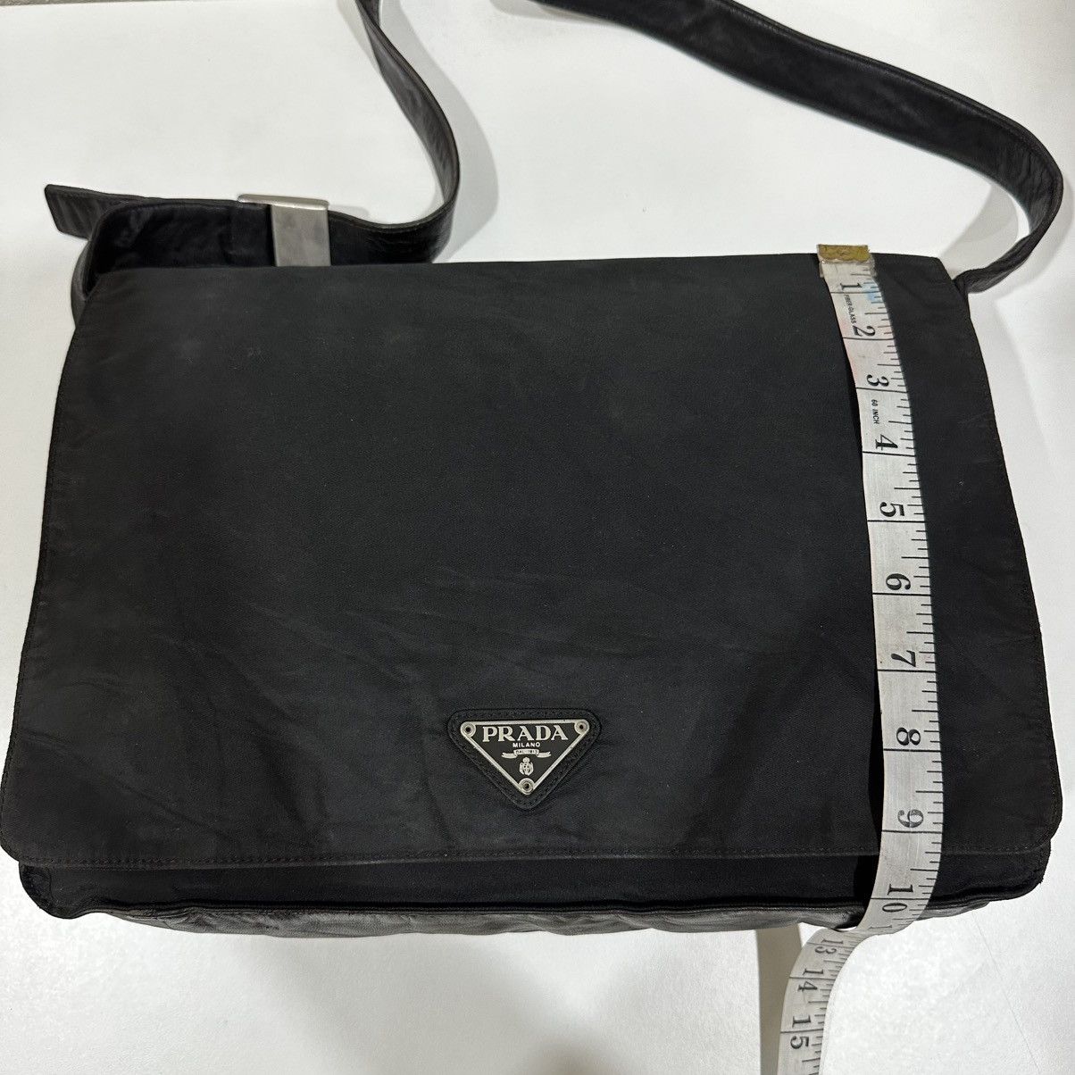 Prada AUTHENTIC PRADA NYLON TRIMMED LEATHER SHOULDER BAG Size ONE SIZE - 17 Thumbnail