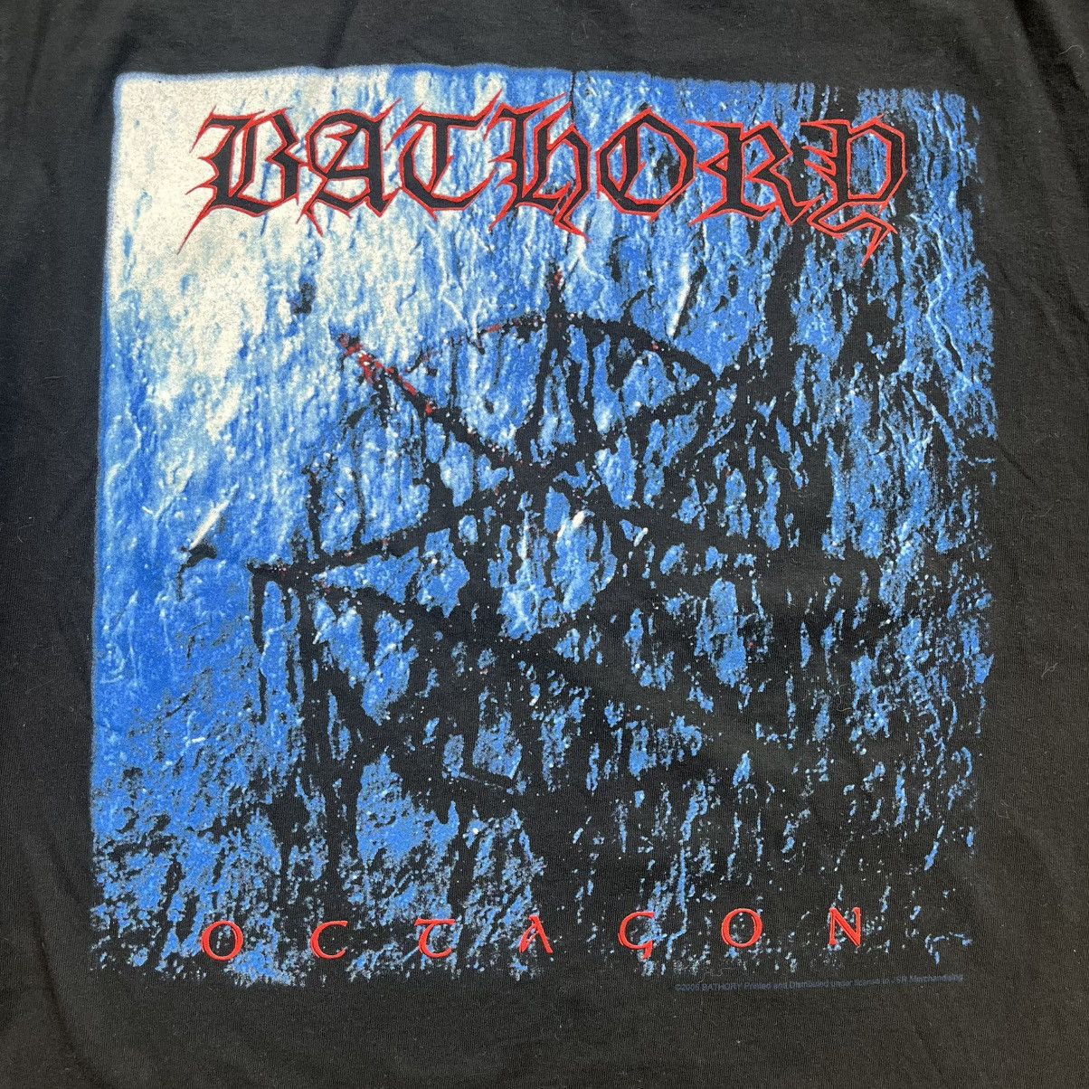 Vintage Vintage Bathory Octagon Black Death Metal Band OG Tour Shirt Size US L / EU 52-54 / 3 - 4 Thumbnail