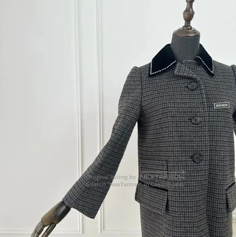 Miu Miu Miu Miu Gray Women's Coat Size S . Size S / US 4 / IT 40 - 6 Thumbnail