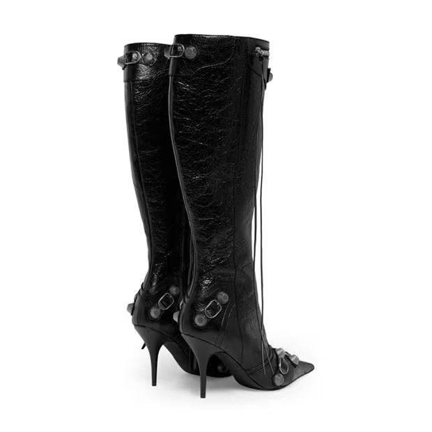 Balenciaga o1g2r1mq0924 Cagole Heeled Boots in Black Size US 9 / IT 39 - 4 Thumbnail