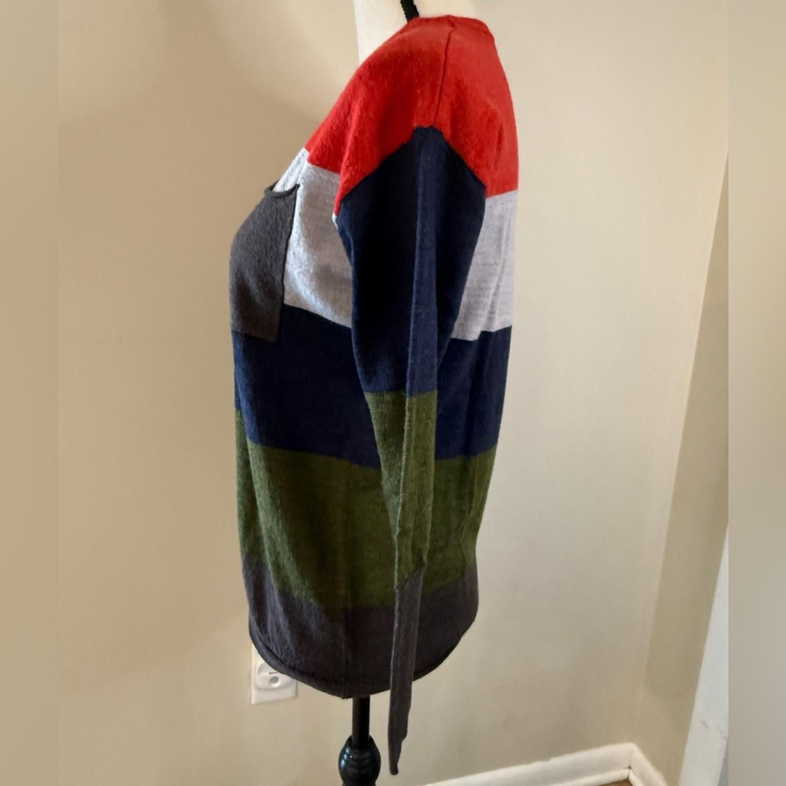 Fila Foil merino wool striped color block crew neck sweater SZ XS Size XS / US 0-2 / IT 36-38 - 3 Thumbnail