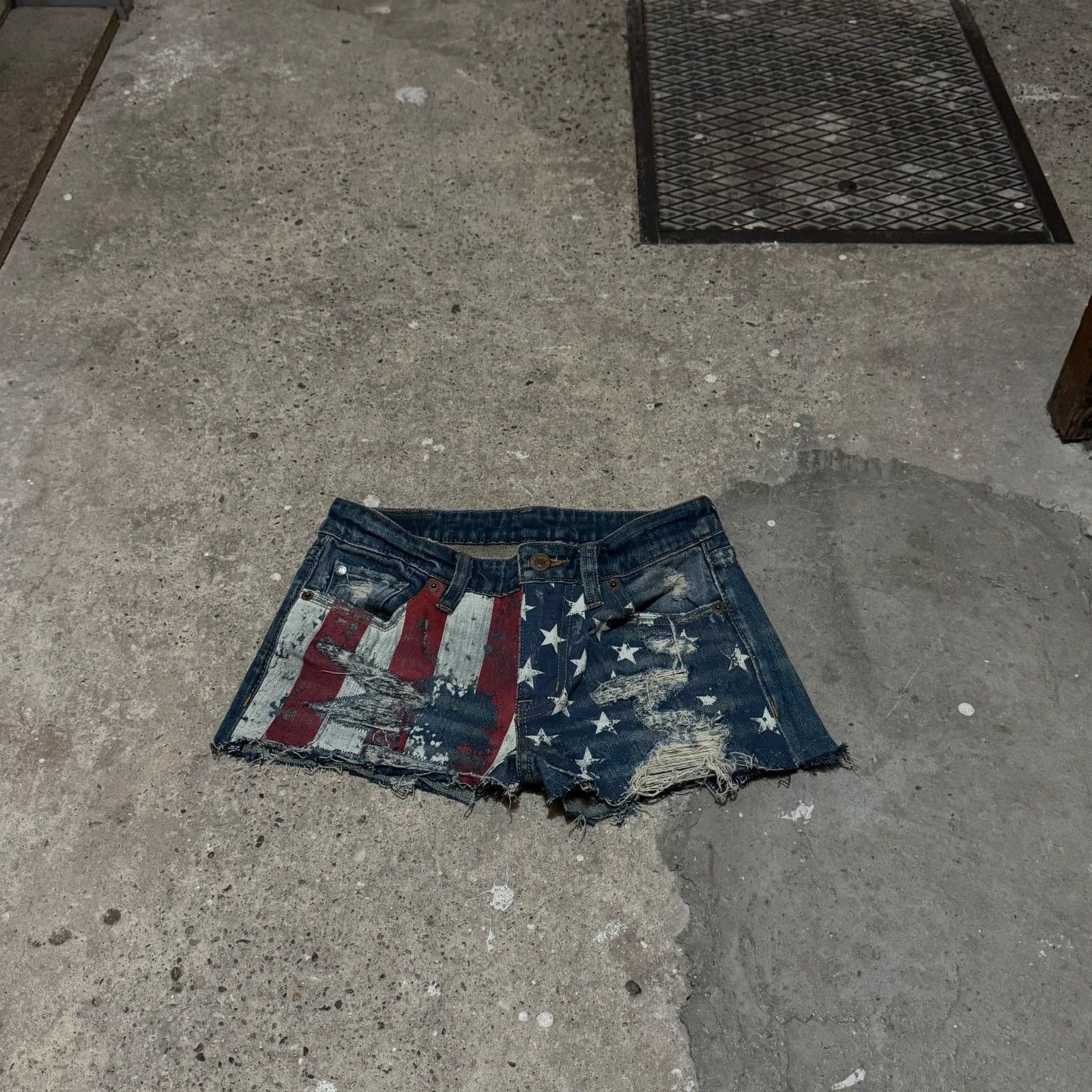 Ralph lauren denim&supply usa flag print mini shorts