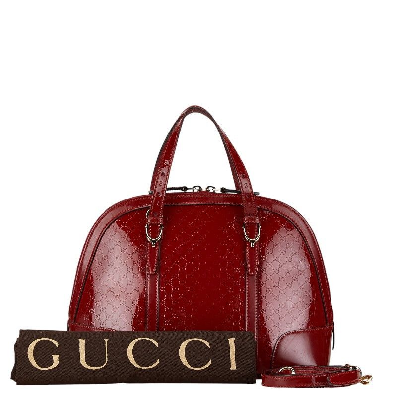 Gucci Gucci Gucci Micro GG 2WAY Handbag Shoulder Bag Red Leather Handbag 309617 in Very Good Condition Size ONE SIZE - 1 Thumbnail