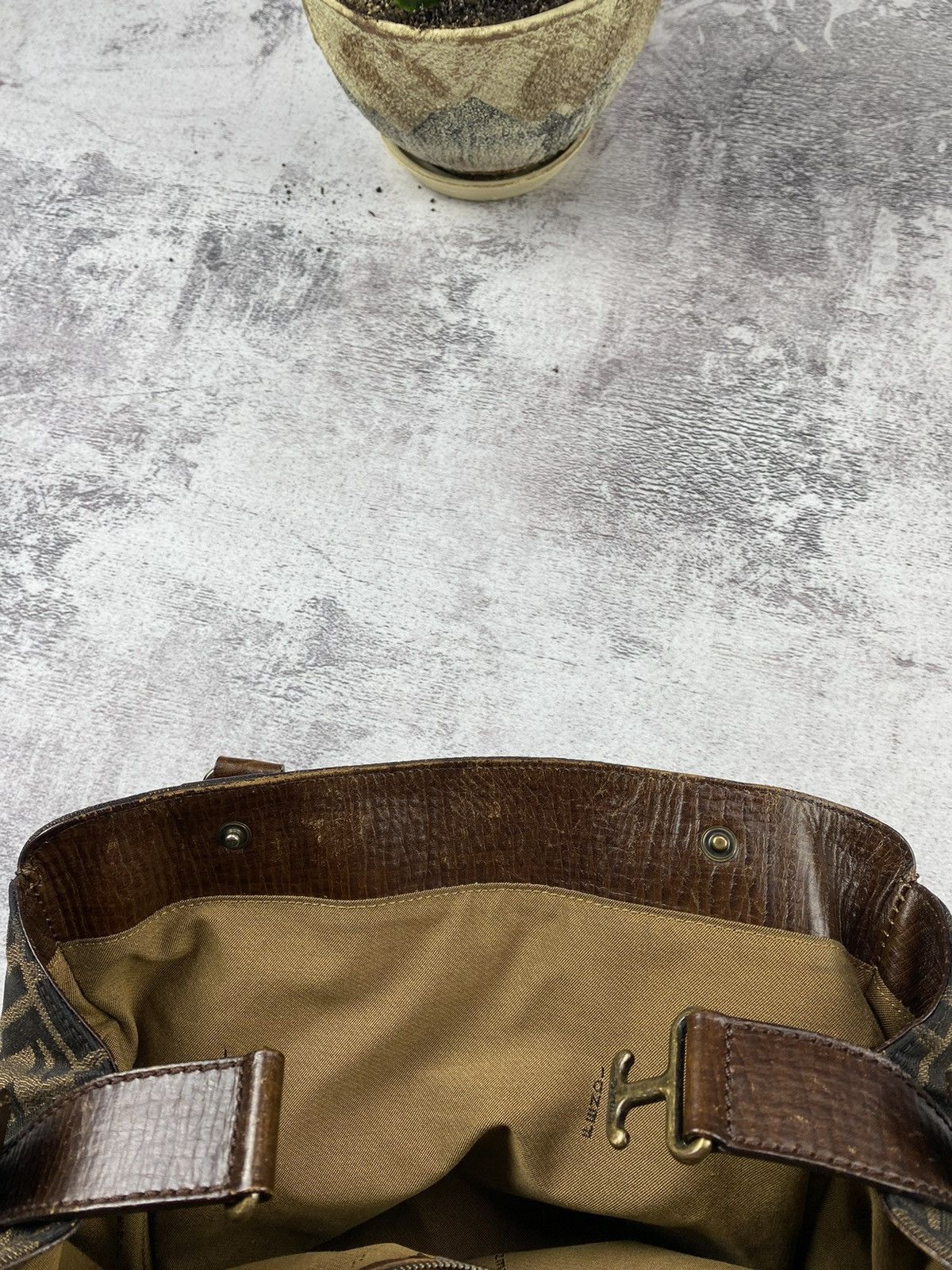 Fendi Fendi Roma Ethnico Zucca Canvas Monogram FF Brown Women’s Hand Shoulder Tote Bag Size ONE SIZE - 16 Thumbnail