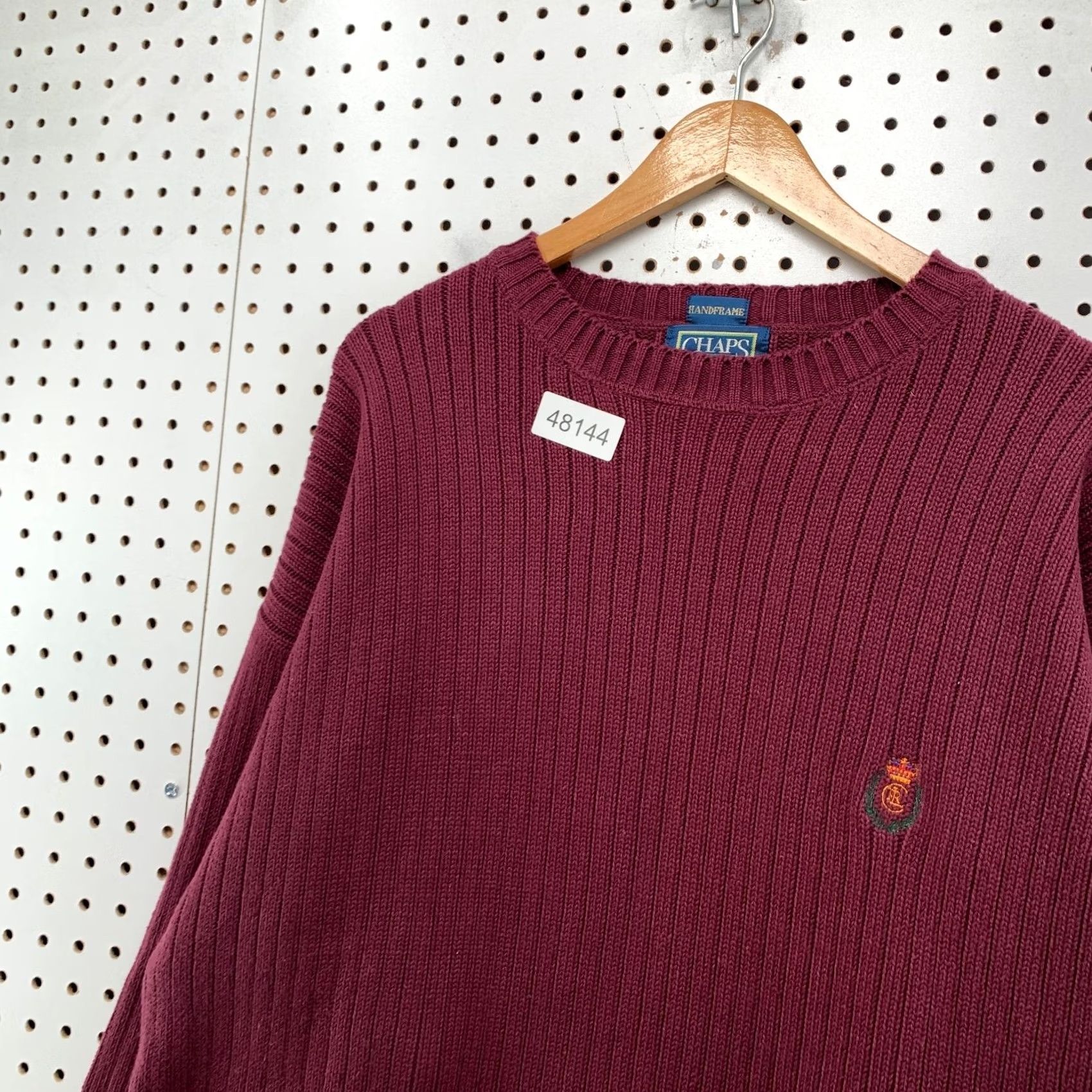 Ralph Lauren VINTAGE Chaps Ralph Lauren Handframe Knit Sweater Mens XLT Maroon 100% Cotton Size US XL / EU 56 / 4 - 6 Thumbnail