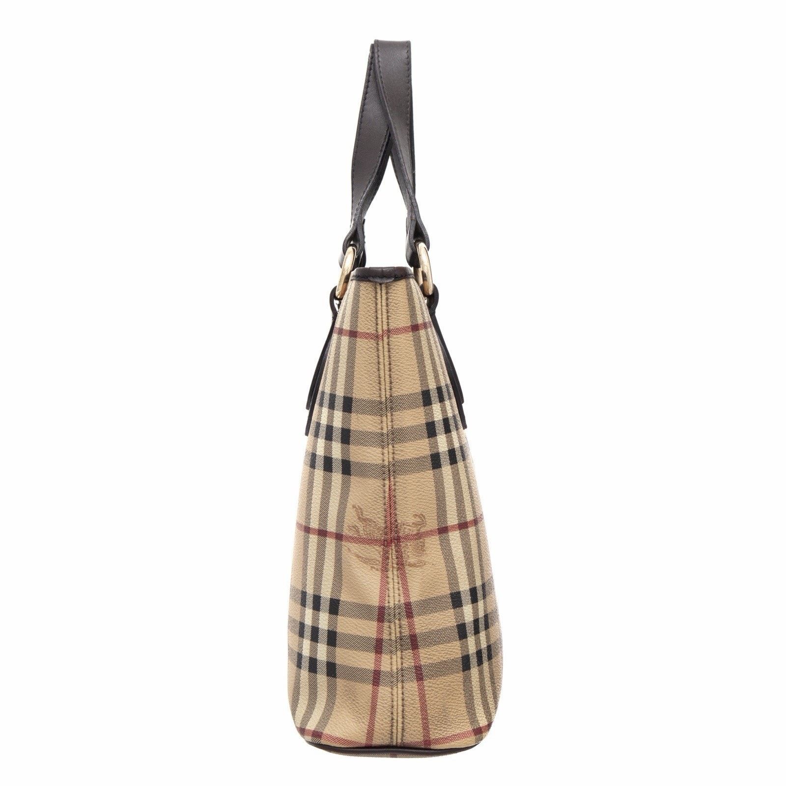 Burberry Burberry Leather Trimmed Haymarket Nova Check Tote Bag Size ONE SIZE - 6 Thumbnail