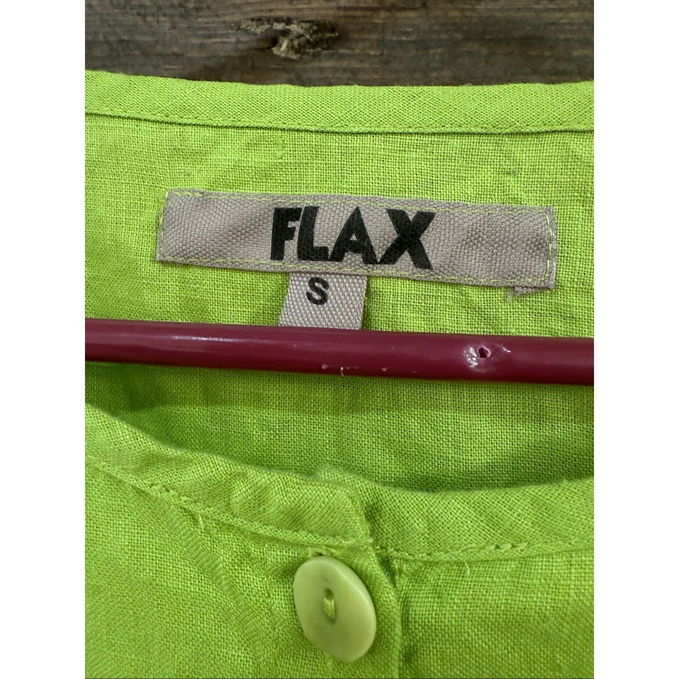 FLAX Flax NWOT linen button front shirt lime green relaxed fit size S small Size S / US 4 / IT 40 - 4 Thumbnail