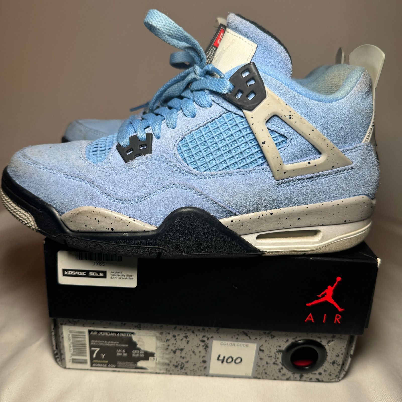 Jordan Brand × Nike Size 7 Nike Air Jordan 4 Retro GS University Blue Men Shoes Size US 7 / EU 40 - 9 Thumbnail