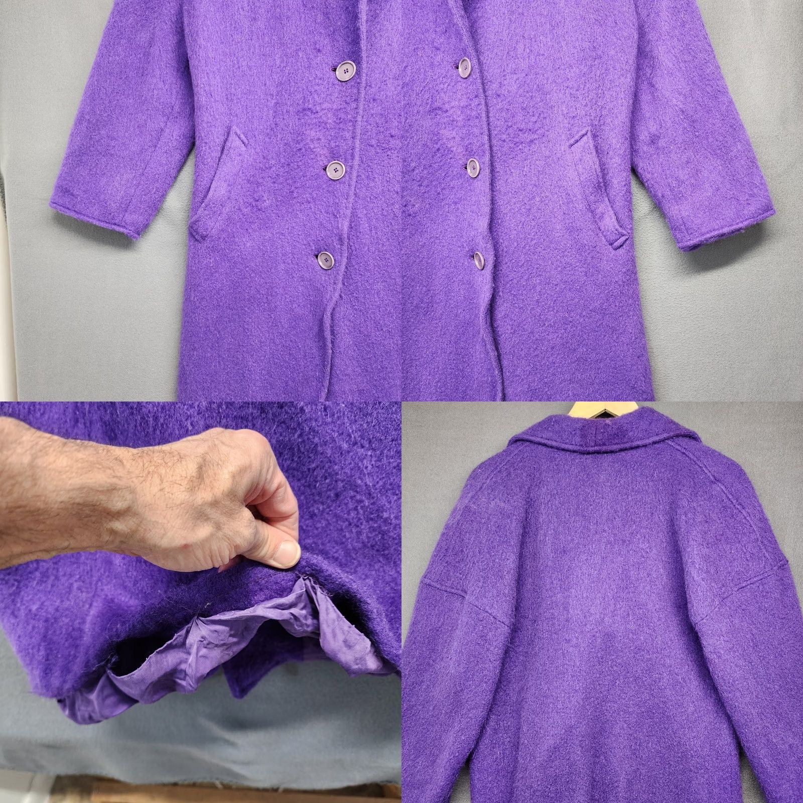 Missoni VINTAGE Missoni Donna Womens Coat Overcoat Long Purple Wool Mohair Blend Italy PROJECT Ladies Womens Middle Length 2000s Size M / US 6-8 / IT 42-44 - 9 Thumbnail