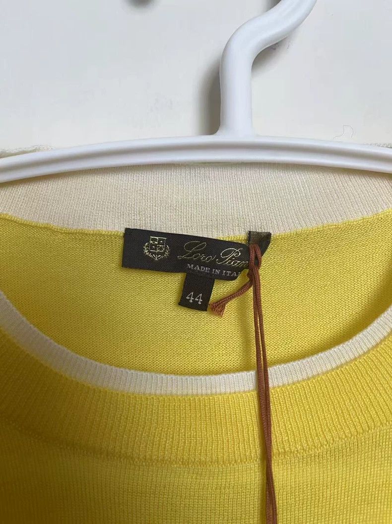 Loro Piana LORO PIANA Yellow knit short sleeves Size M / US 6-8 / IT 42-44 - 2 Thumbnail
