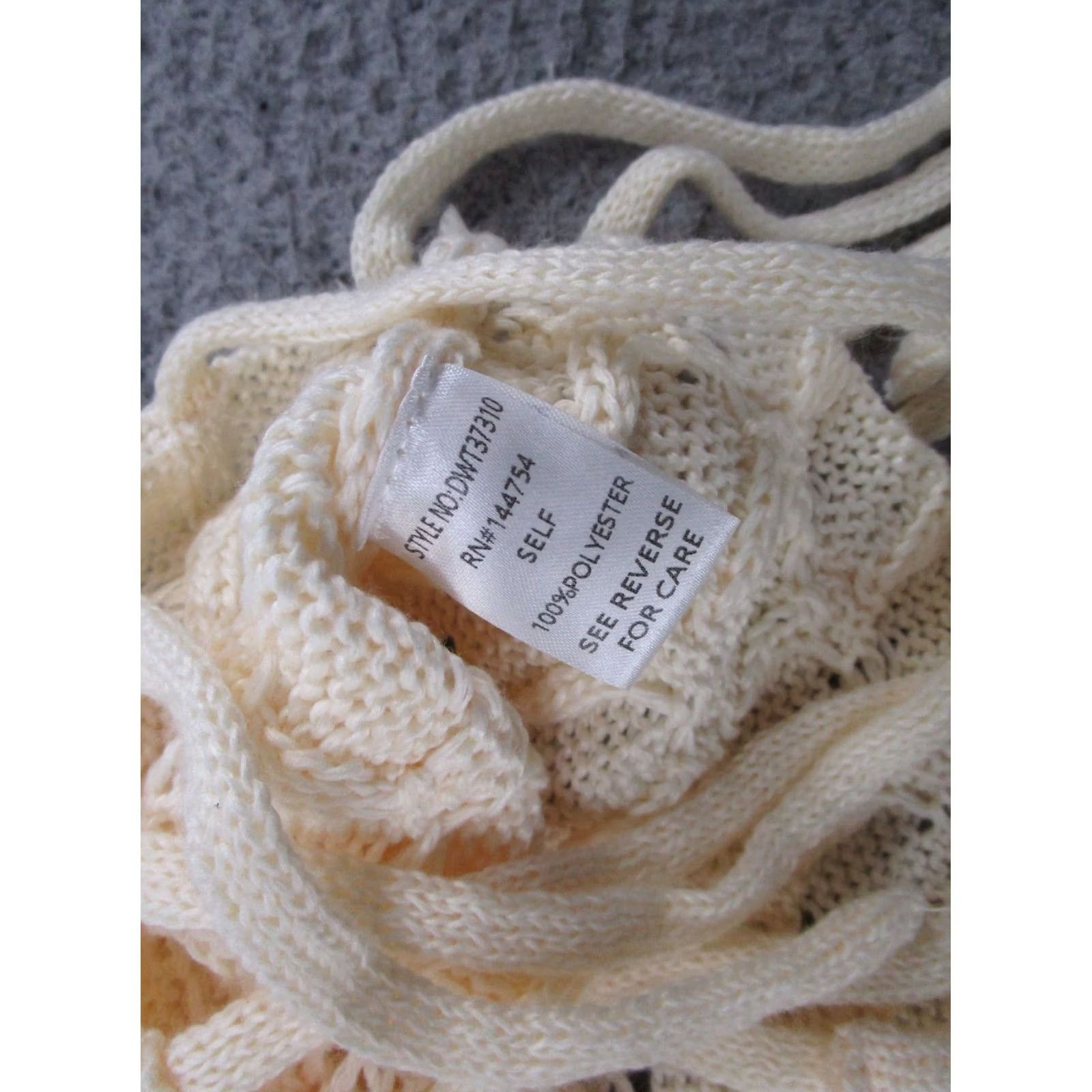 Vintage Davi Knit Poncho Turtleneck Ivory Ribbed Loose Chunky Wool Blend Sweater S Womens Pullover Winter, Fall, Spring Casual Size S / US 4 / IT 40 - 3 Thumbnail