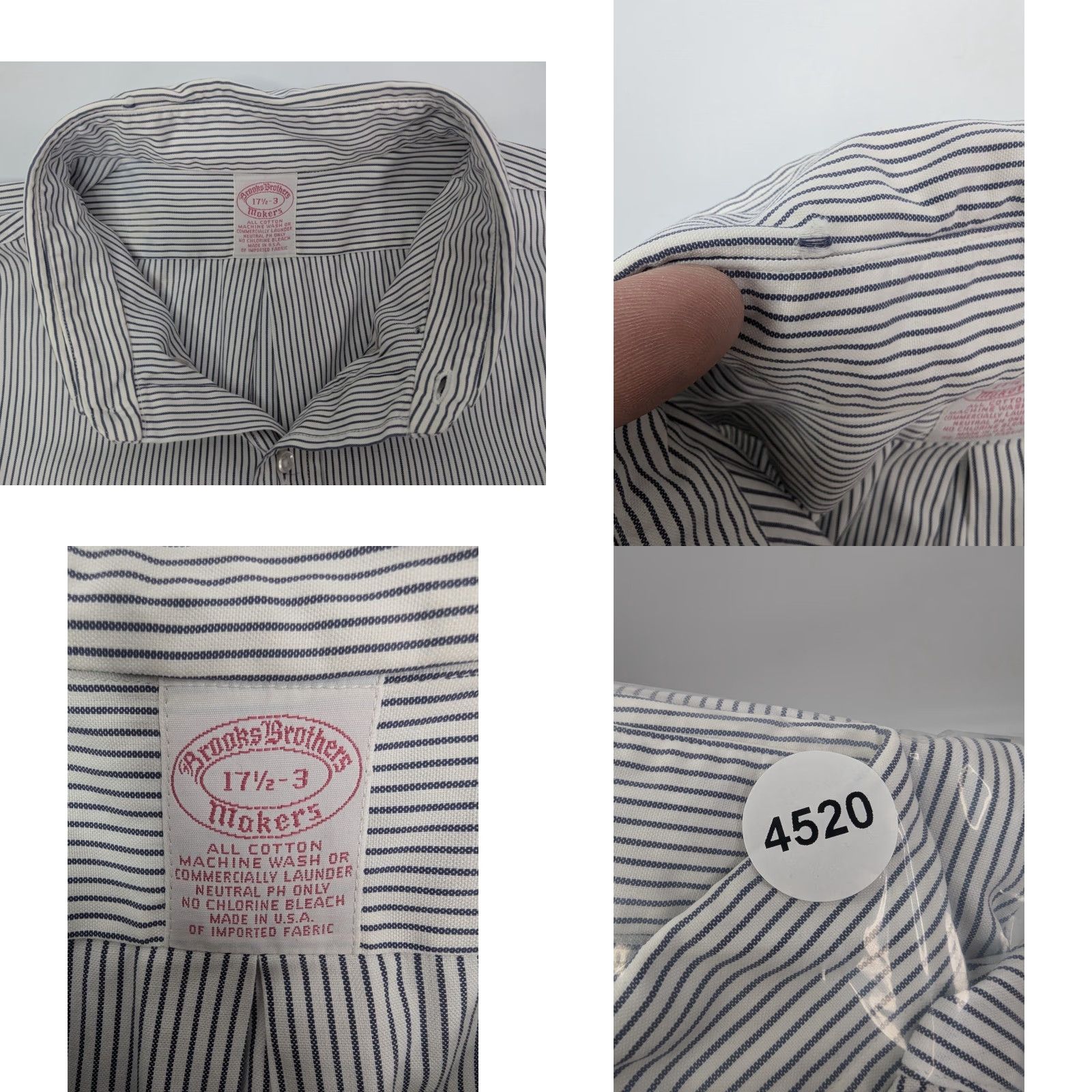 Brooks Brothers Brooks Brothers Makers Shirt 17.5-3 Cotton USA Made Button Down White Stripe Shirt Mens Size US XXL / EU 58 / 5 - 8 Thumbnail
