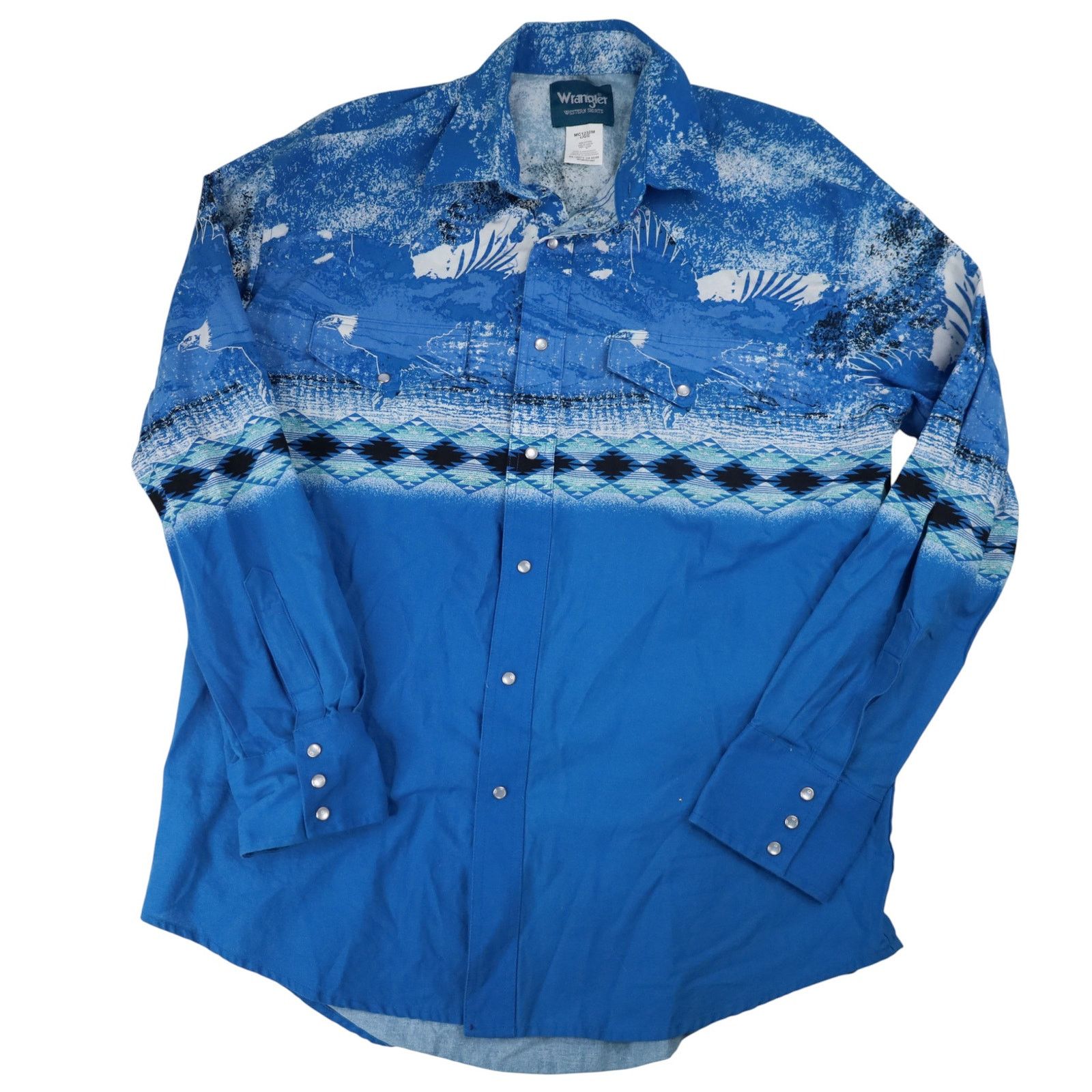 Vintage × Wrangler Vintage Wrangler Aztec Eagle Print Western Button Up Shirt Size US L / EU 52-54 / 3 - 2 Thumbnail