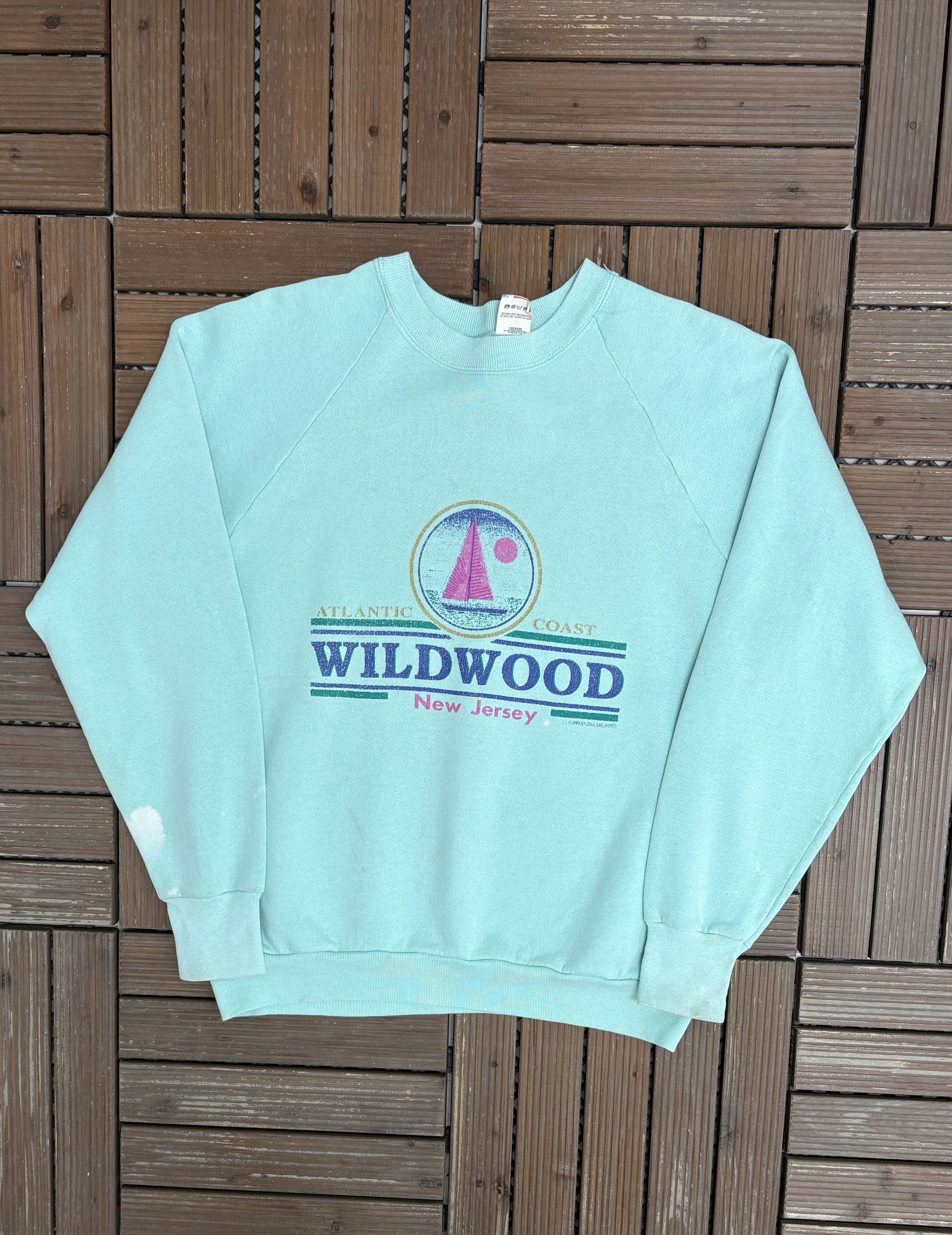 Vintage Wildwood, New Jersey Vintage Blue Crewneck Sweater Size US L / EU 52-54 / 3 - 1 Thumbnail