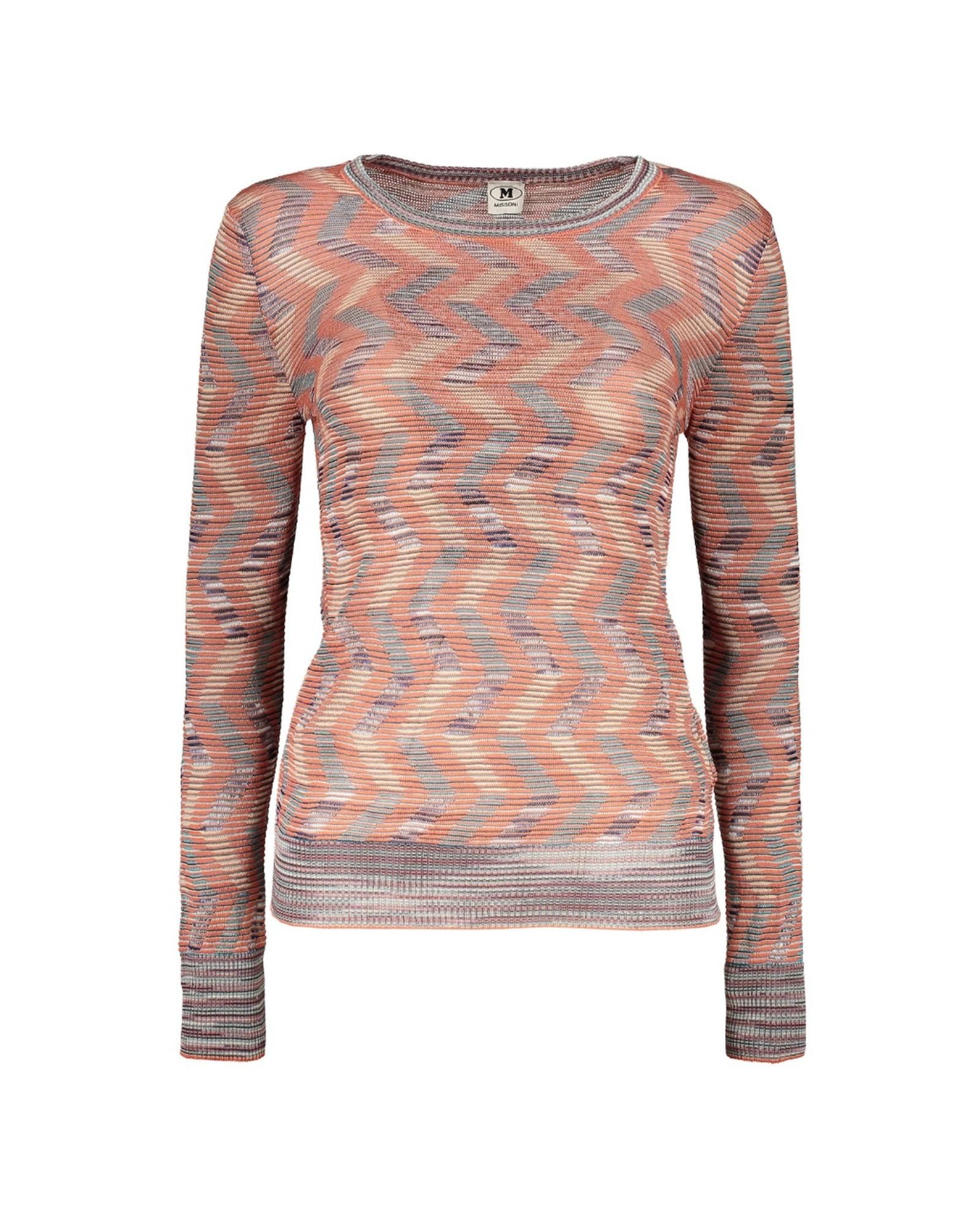 image of Missoni Long Sleeve Wool Blend Sweater in Orange, Women's (Size Small)