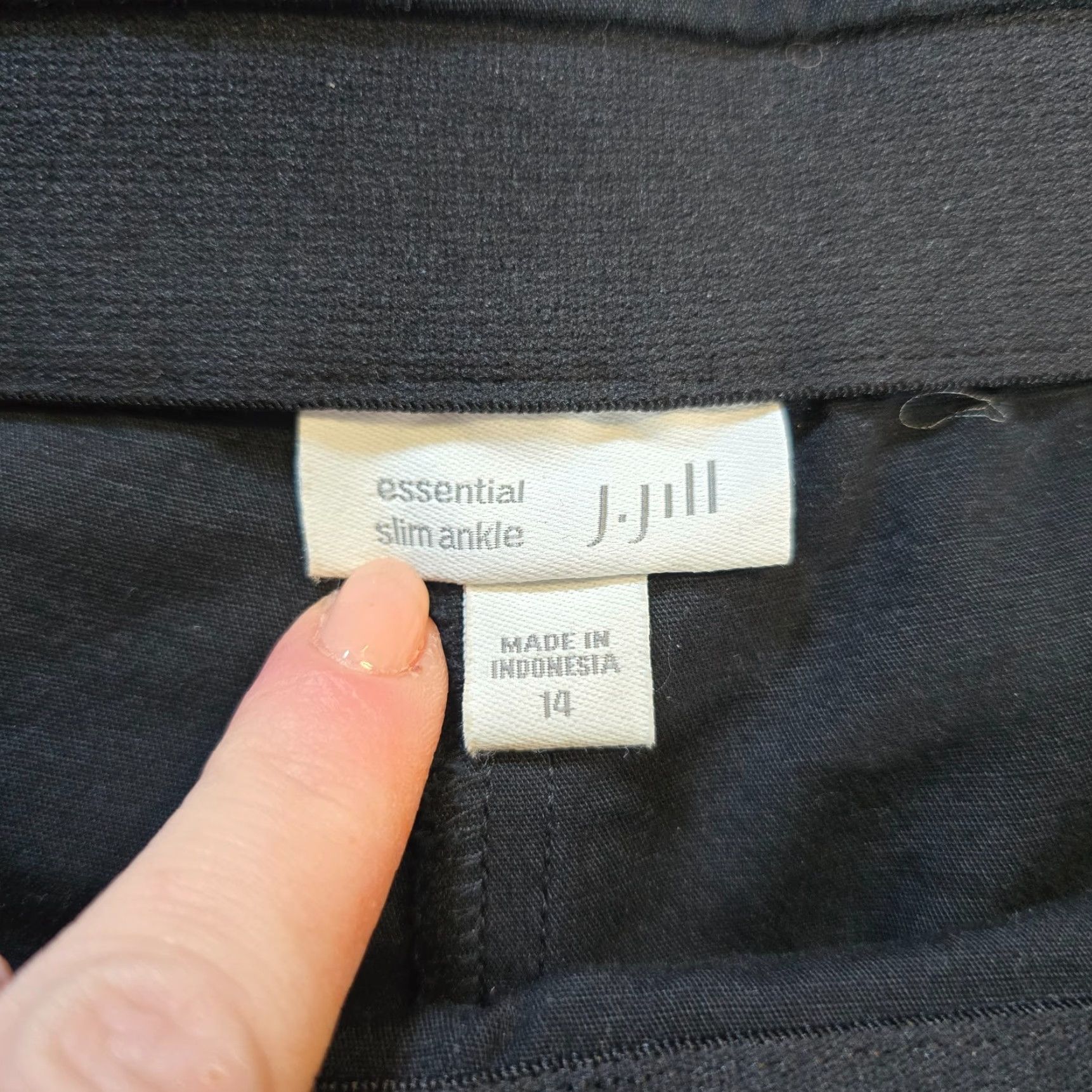 J. Jill J Jill Pants Womens 14 Black Essential Slim Ankle Stretch Career Capsule Shirt/Apt? No, Pants. Size 36" / US 14 / IT 50 - 4 Thumbnail