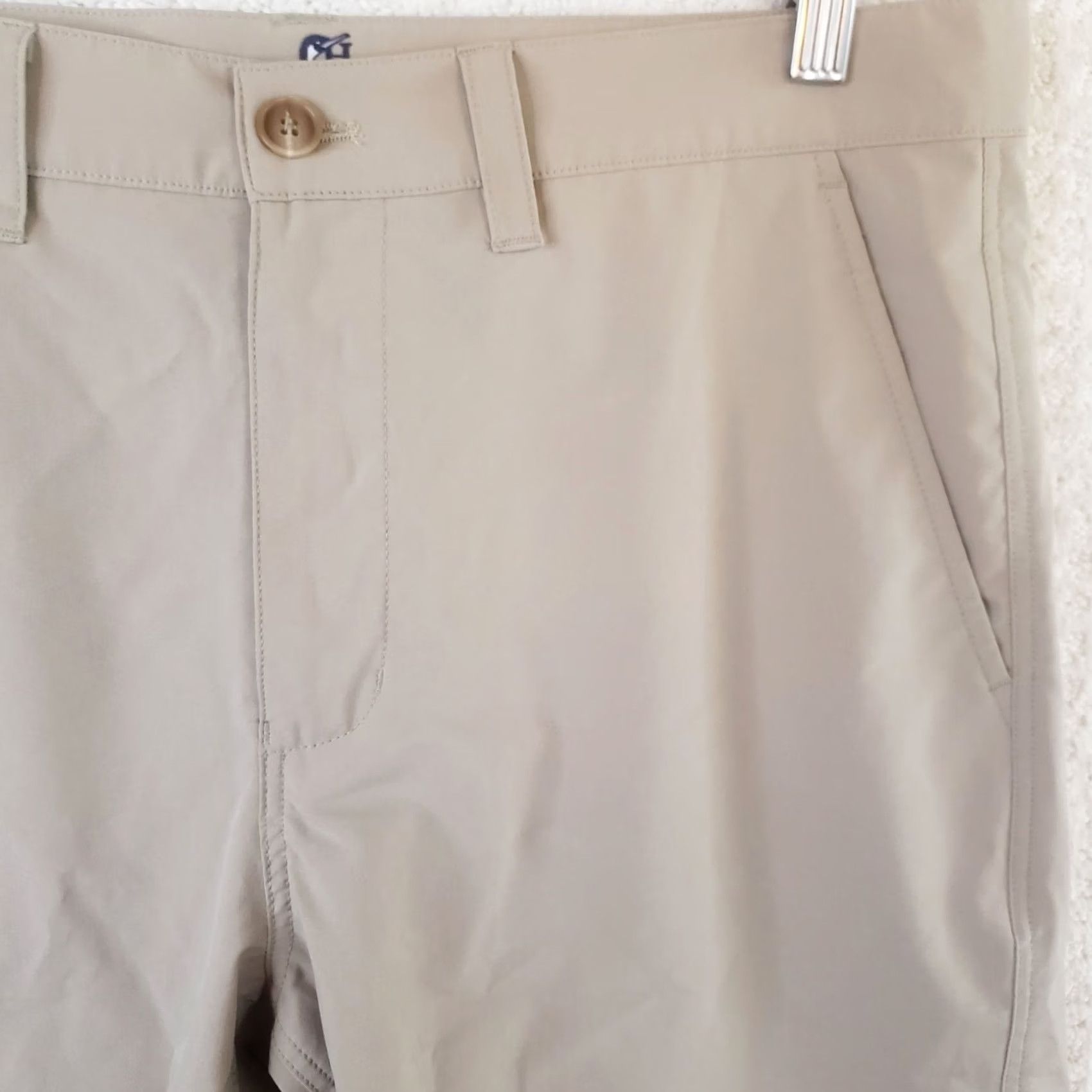 Logo 7 HARLESTONS KHAKI Polyester Spandex Bird Logo Shorts Men's 33x8 Golf Casual Workwear Outdoor Sports Size US 33 - 3 Thumbnail