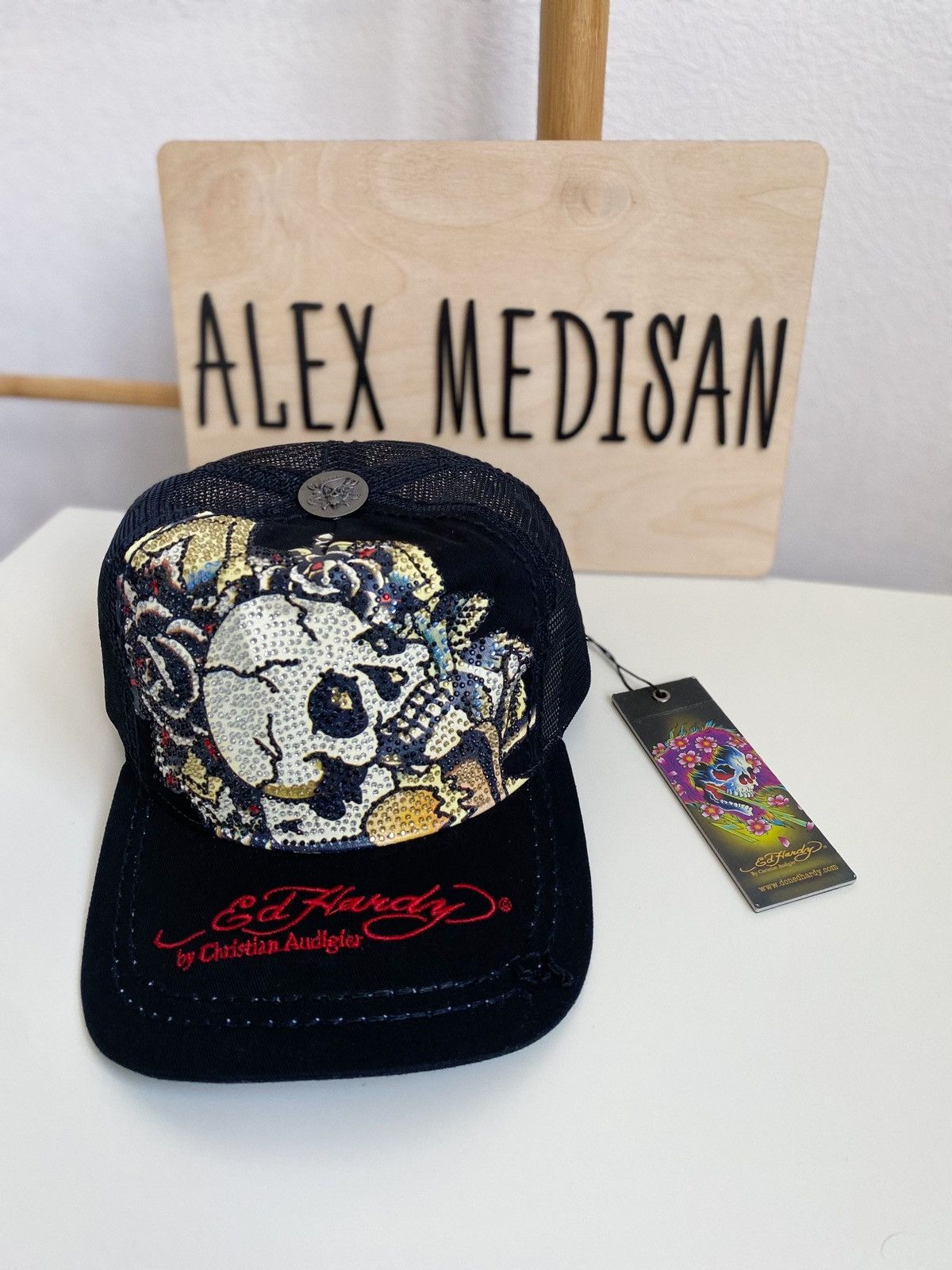 Ed Hardy Ed Hardy Cristian Audigier Skull heart & cards cap Size ONE SIZE - 2 Thumbnail